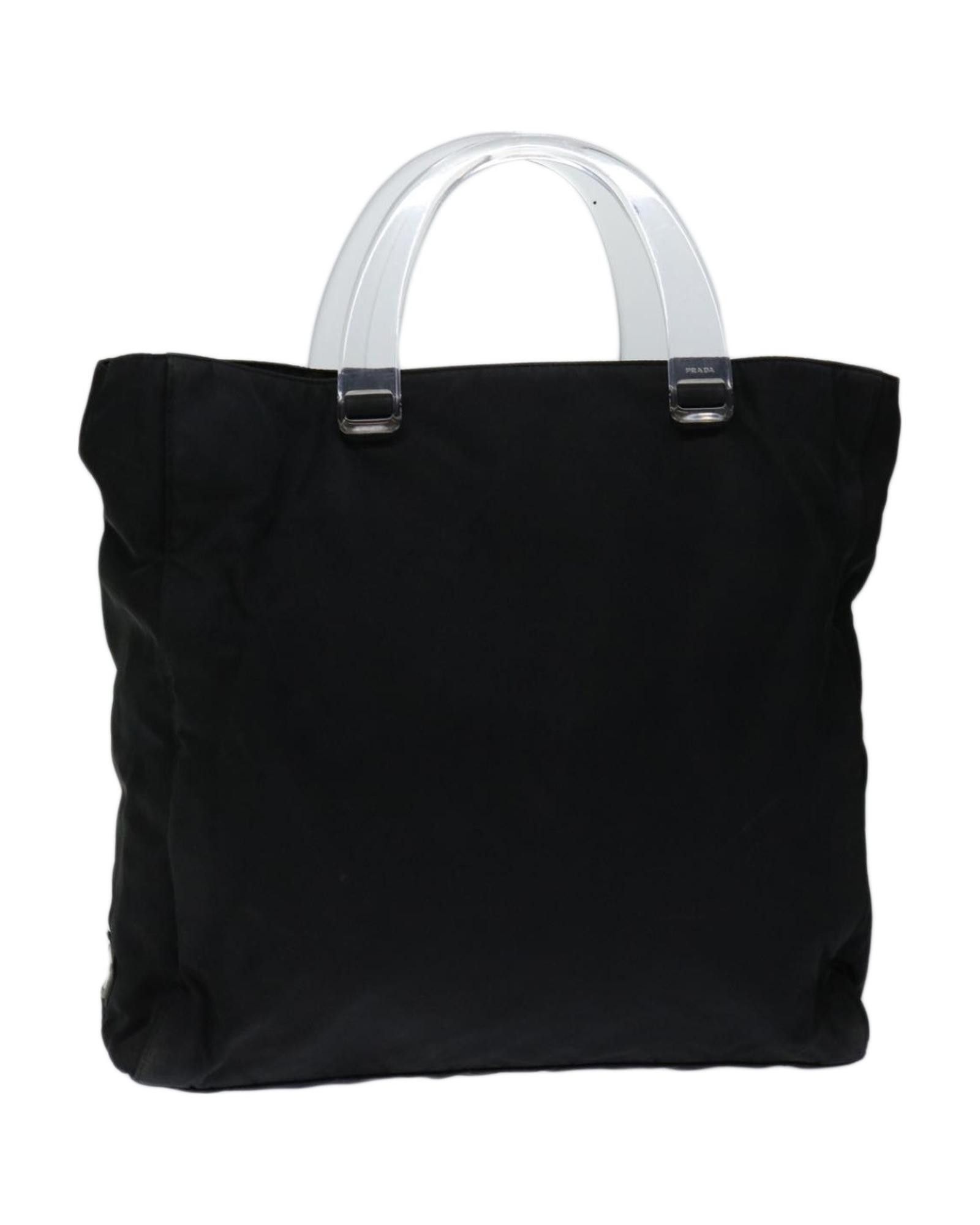 image of Prada Modern Black Synthetic Bag With Spacious Interior By Italian Designer, Women's