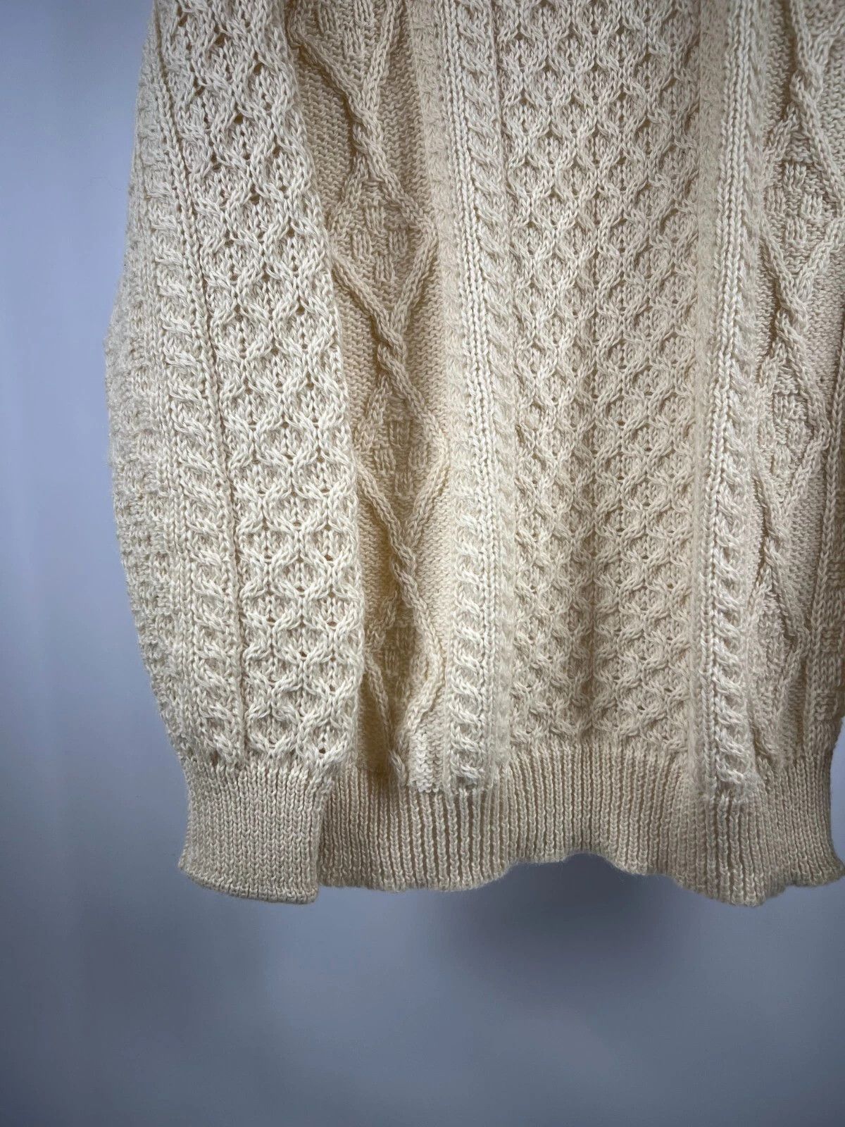 Aran Crafts Aran Crafts Ivory Cable Knit Crewneck Wool Fisherman Sweater Size US M / EU 48-50 / 2 - 5 Thumbnail
