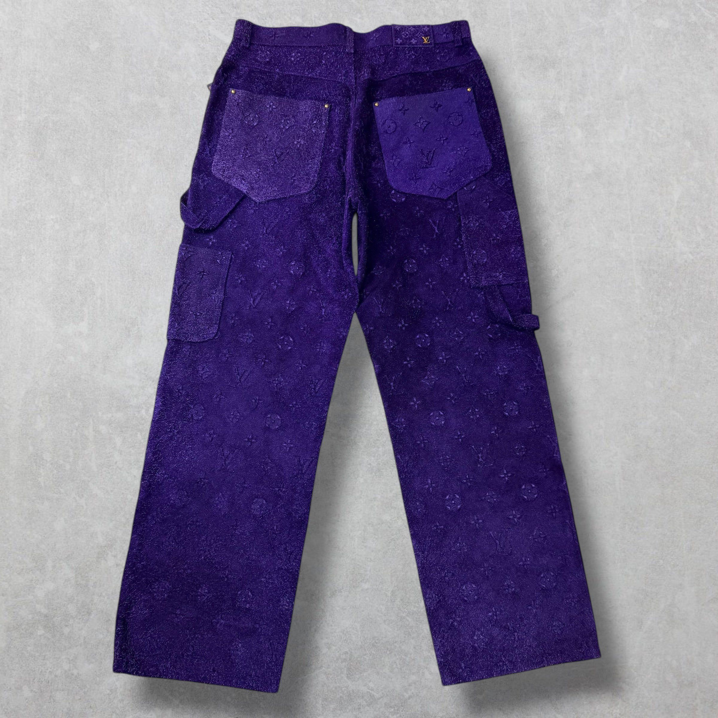 Louis Vuitton Louis Vuitton Monogram Purple Suede Pants 36 Size US 36 / EU 52 - 3 Thumbnail