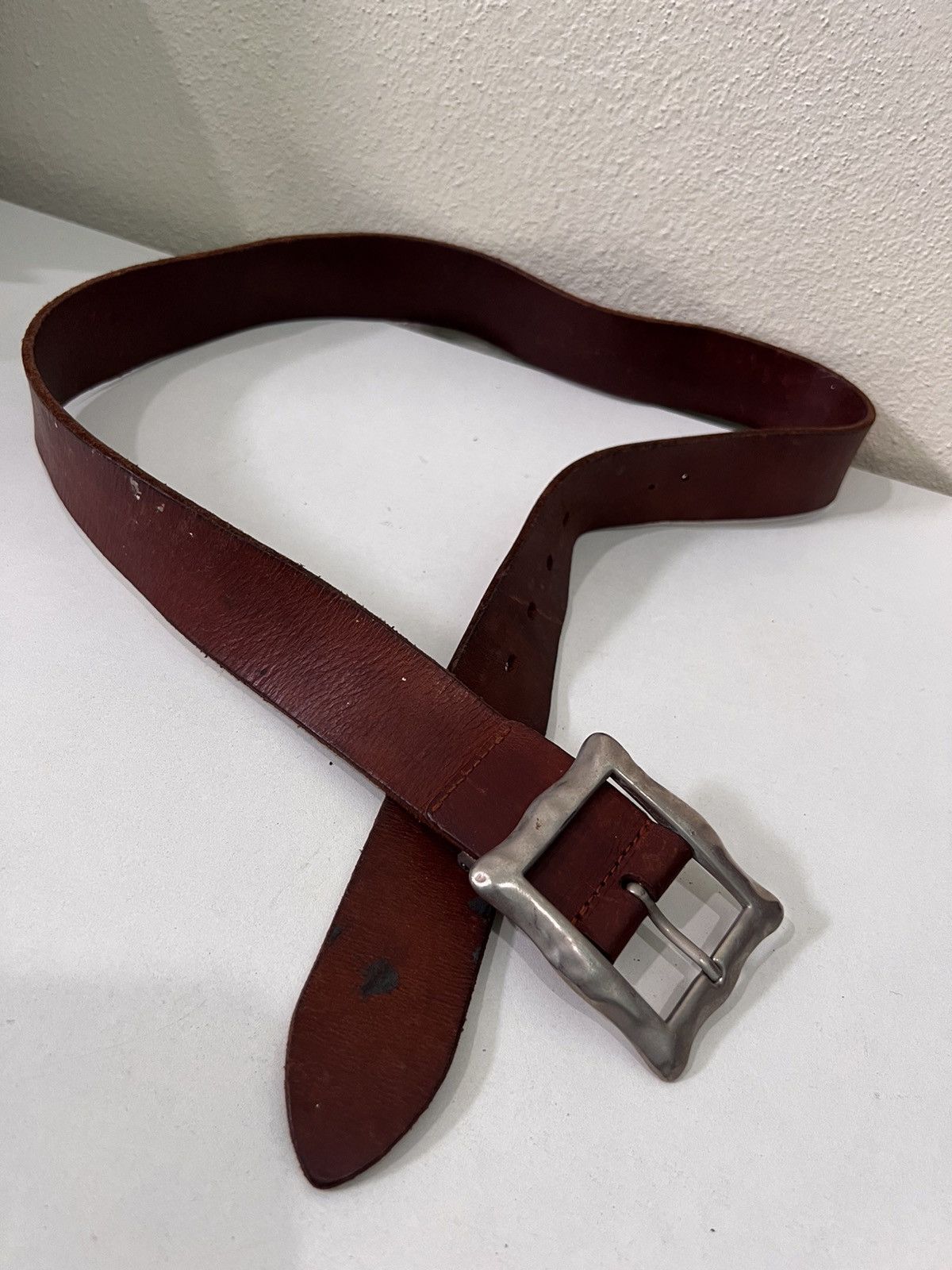 Genuine Leather Japanese Brand Leather Buckle Belt Size ONE SIZE - 6 Thumbnail
