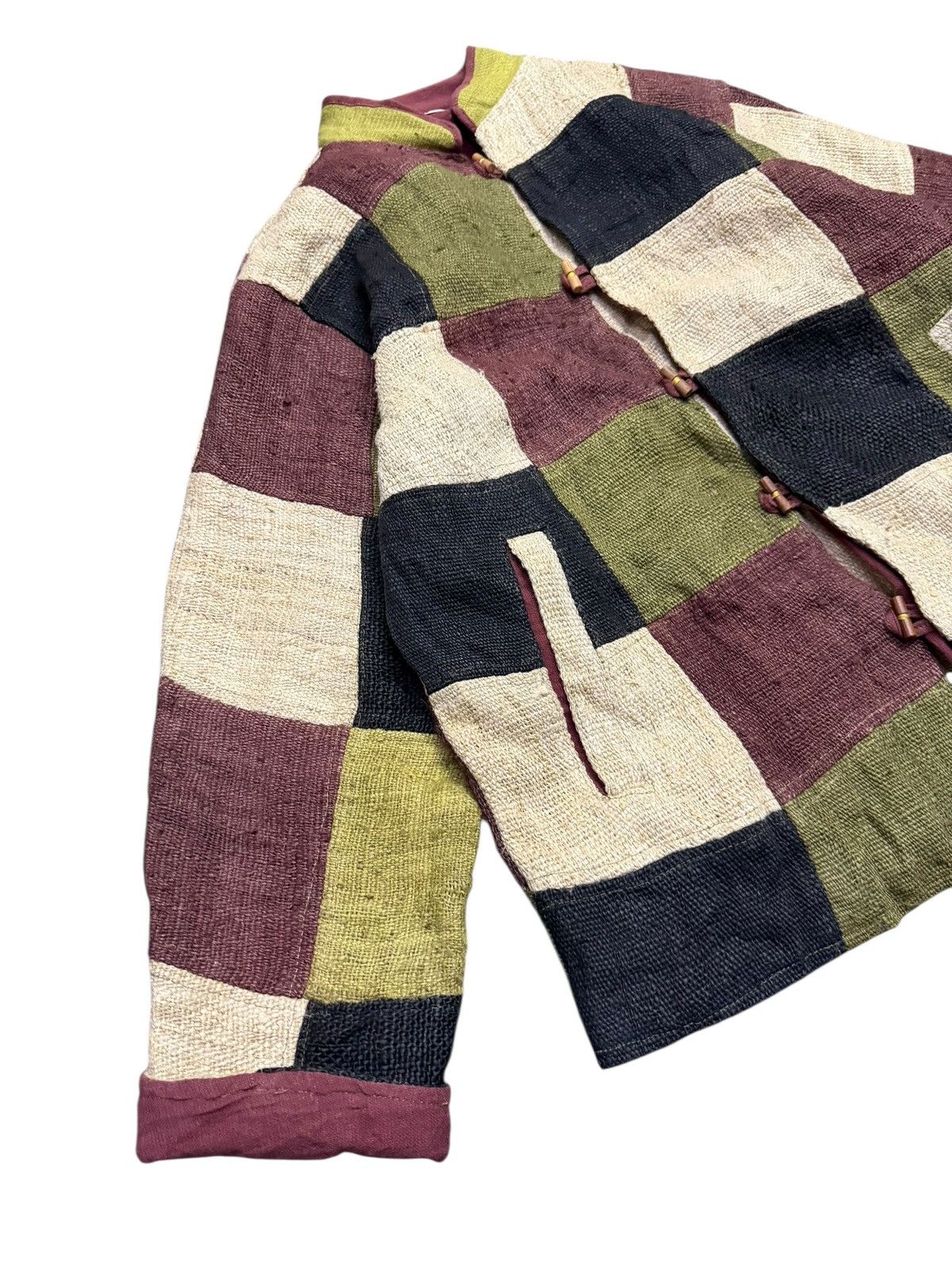 Vintage Vintage Malaika Original Hemp Patchwork Jacket Mandarin Size US L / EU 52-54 / 3 - 3 Thumbnail