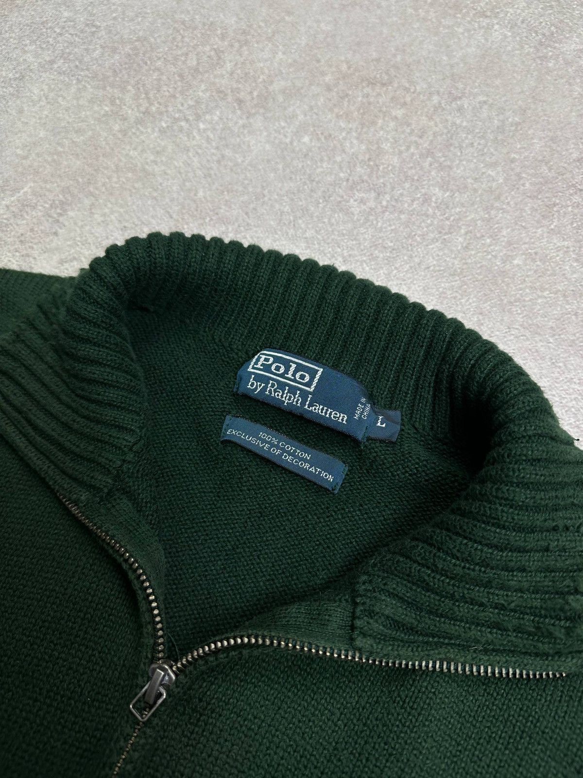 Vintage Polo Ralph Lauren Irish Green Quarter Zip Sweater L