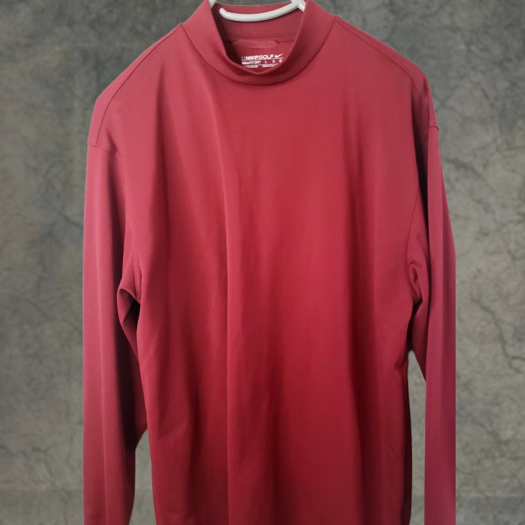Nike Nike Golf Fit Dry Pullover Shirt Men's L Red Long Sleeve Mock Neck Polyester Size US L / EU 52-54 / 3 - 1 Thumbnail
