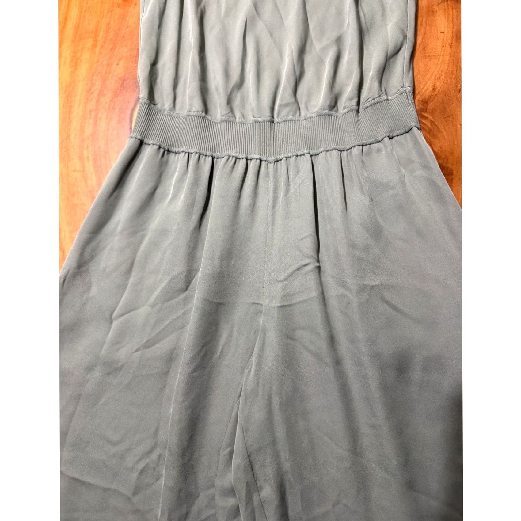 Theory Theory Women’s Ribbed Waist Jumpsuit Medium Silk Wide-Leg Career HH28 Size 32" / US 10 / IT 46 - 4 Thumbnail