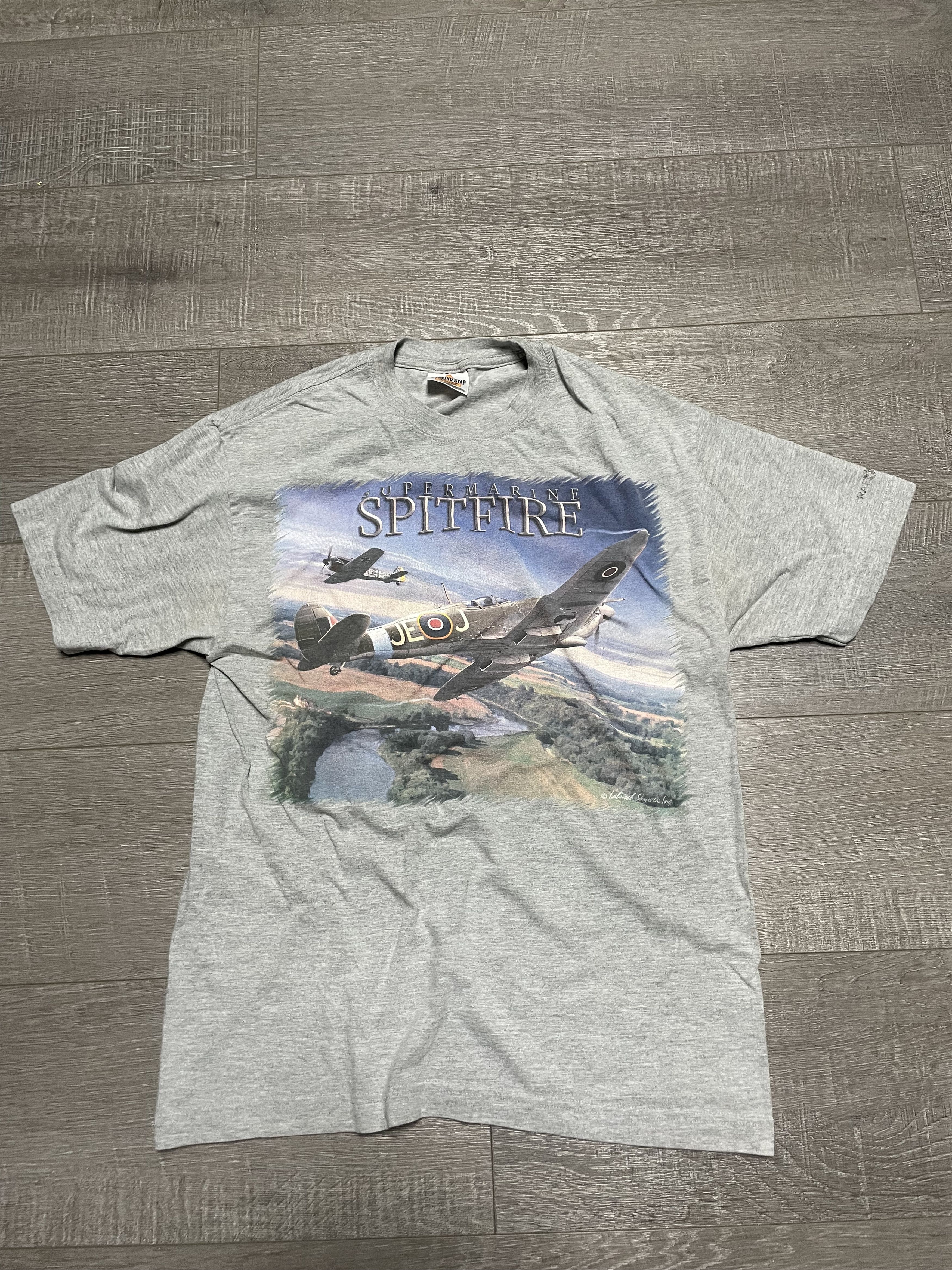 AAA Vintage Supermarine M T Shirt Grey Alstyle Graphic Tee Size US M / EU 48-50 / 2 - 1 Thumbnail