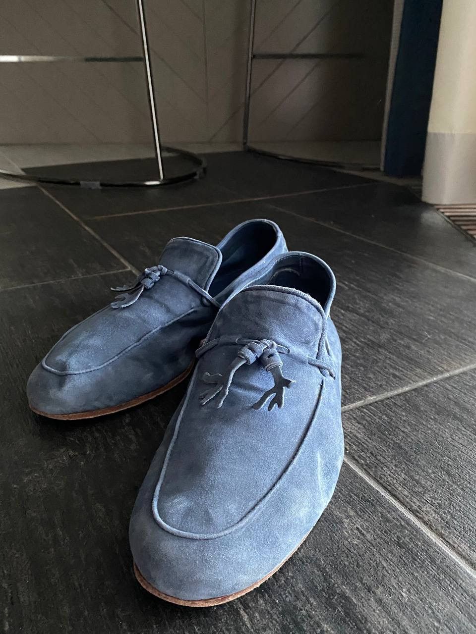 Isaia Napolii Loafers Blue Suede ISAIA NAPOLI Size US 8.5 / EU 41-42 - 2 Thumbnail