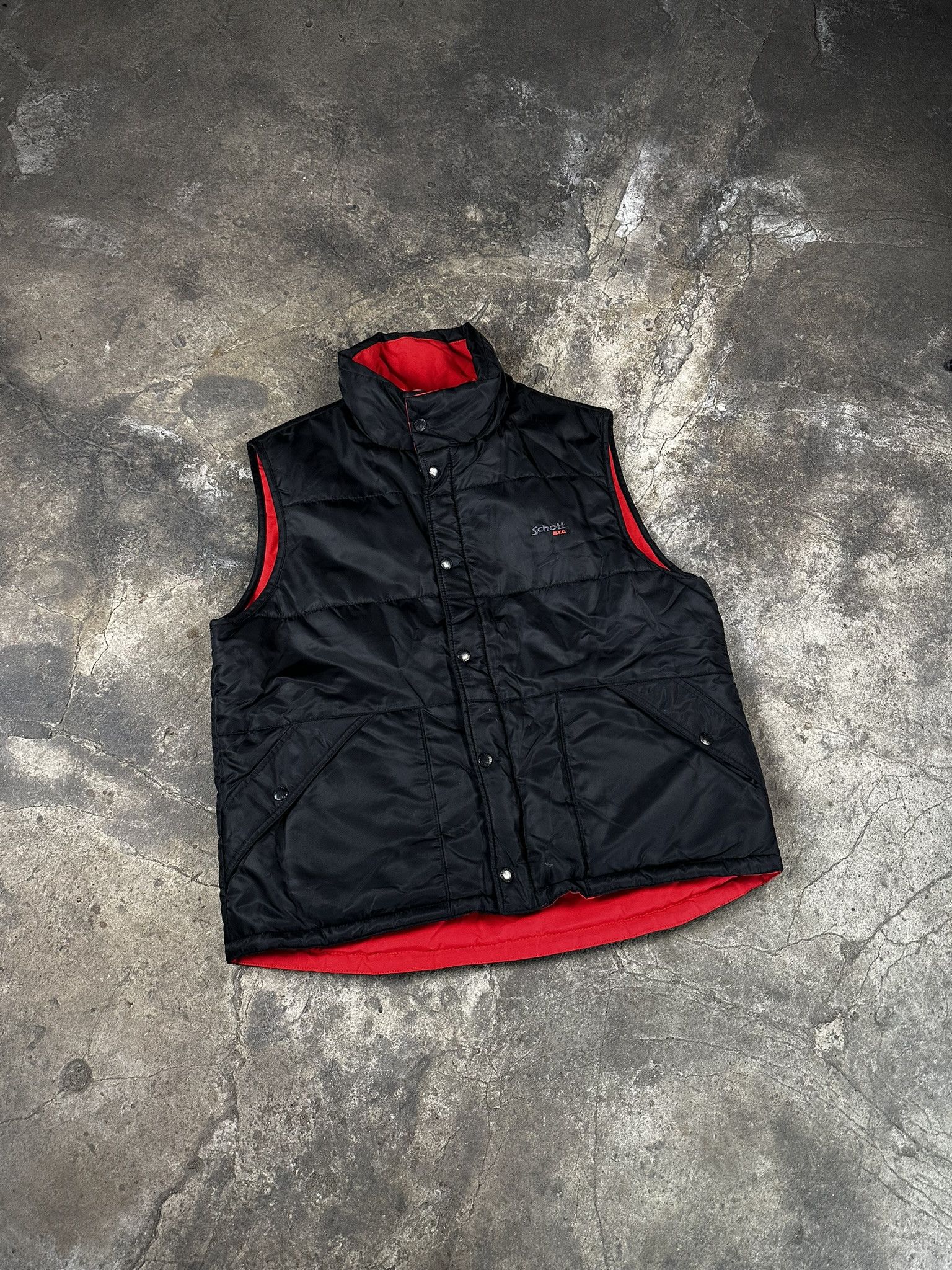 Schott Vintage Schott Reversible Puffer Vest Size US L / EU 52-54 / 3 - 1 Thumbnail