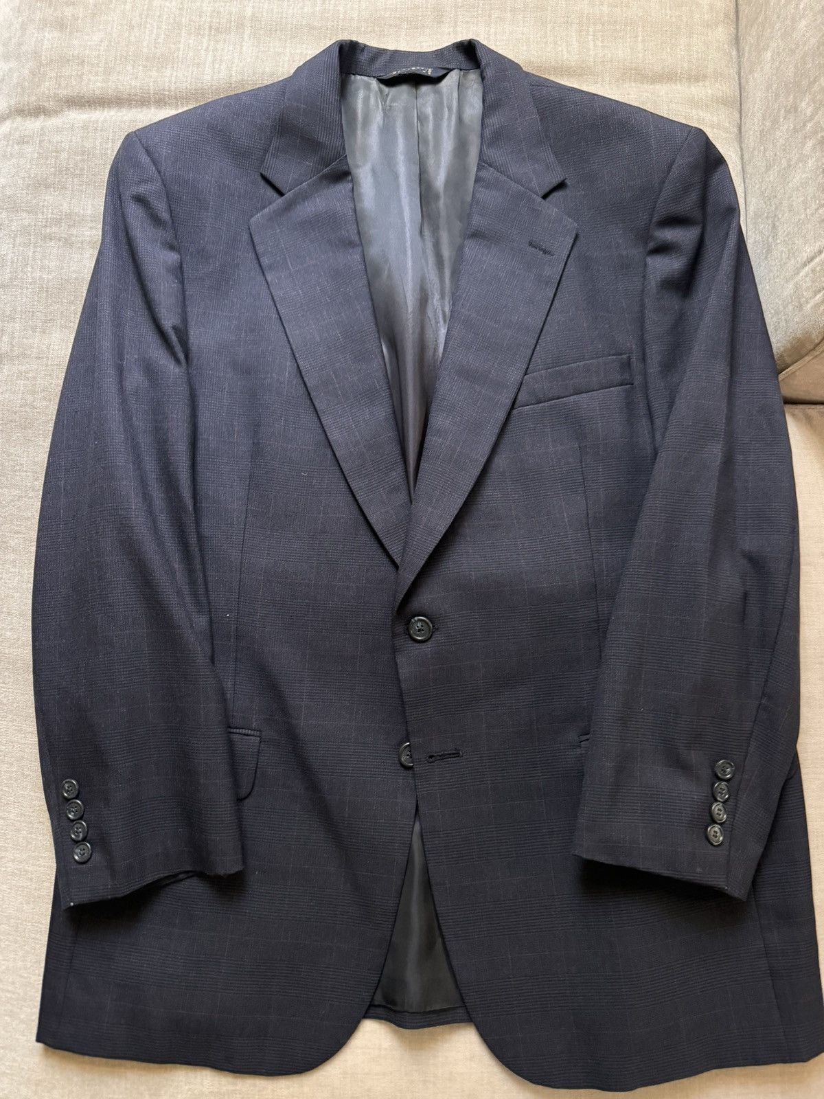 Burberry Burberrys’ Vintage Subtle Glen Plaid Wool Jacket Size 44R - 1 Thumbnail