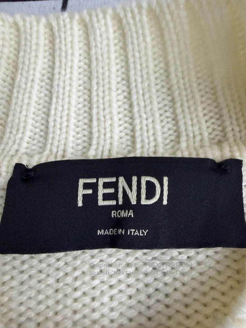 Fendi Fendi White Graffiti Knitted Sweater Size US M / EU 48-50 / 2 - 4 Thumbnail