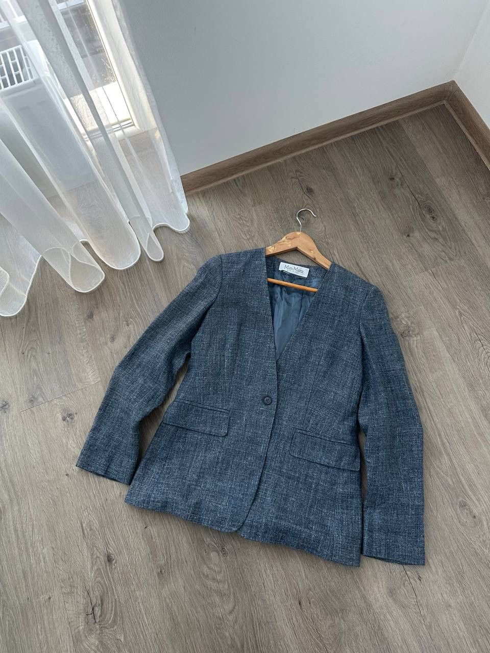Max Mara × Vintage Vintage Max Mara Blue W’s Blazer Jacket Size M / US 6-8 / IT 42-44 - 3 Thumbnail