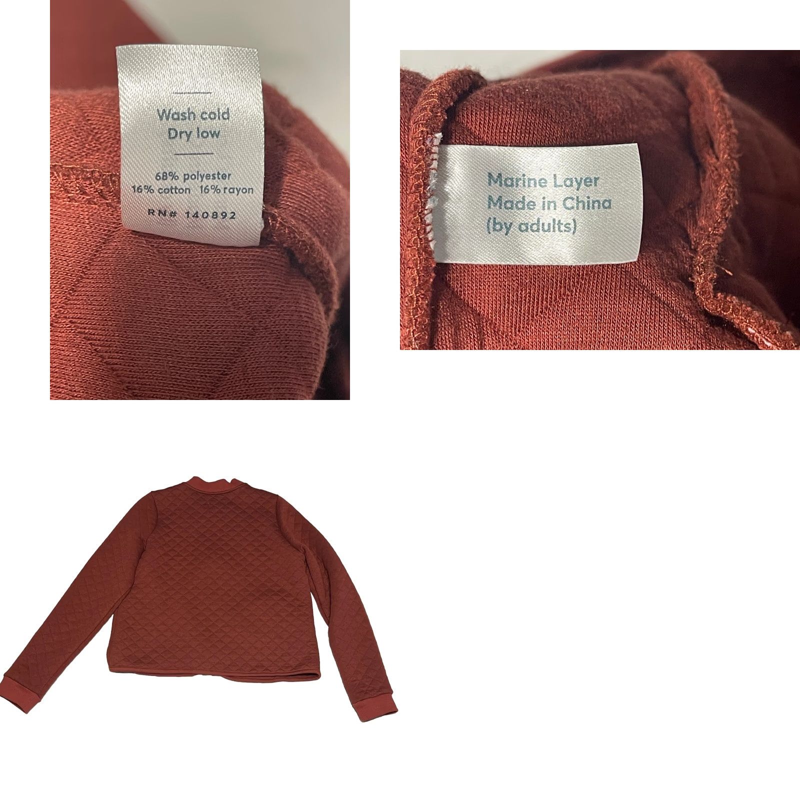 Marine Layer VINTAGE Marine Layer Mya Quilted Swing Bomber Jacket Henna L Womens Orangish Brown Quilted Swing Bomber Jacket EUC Size L / US 10 / IT 46 - 8 Thumbnail