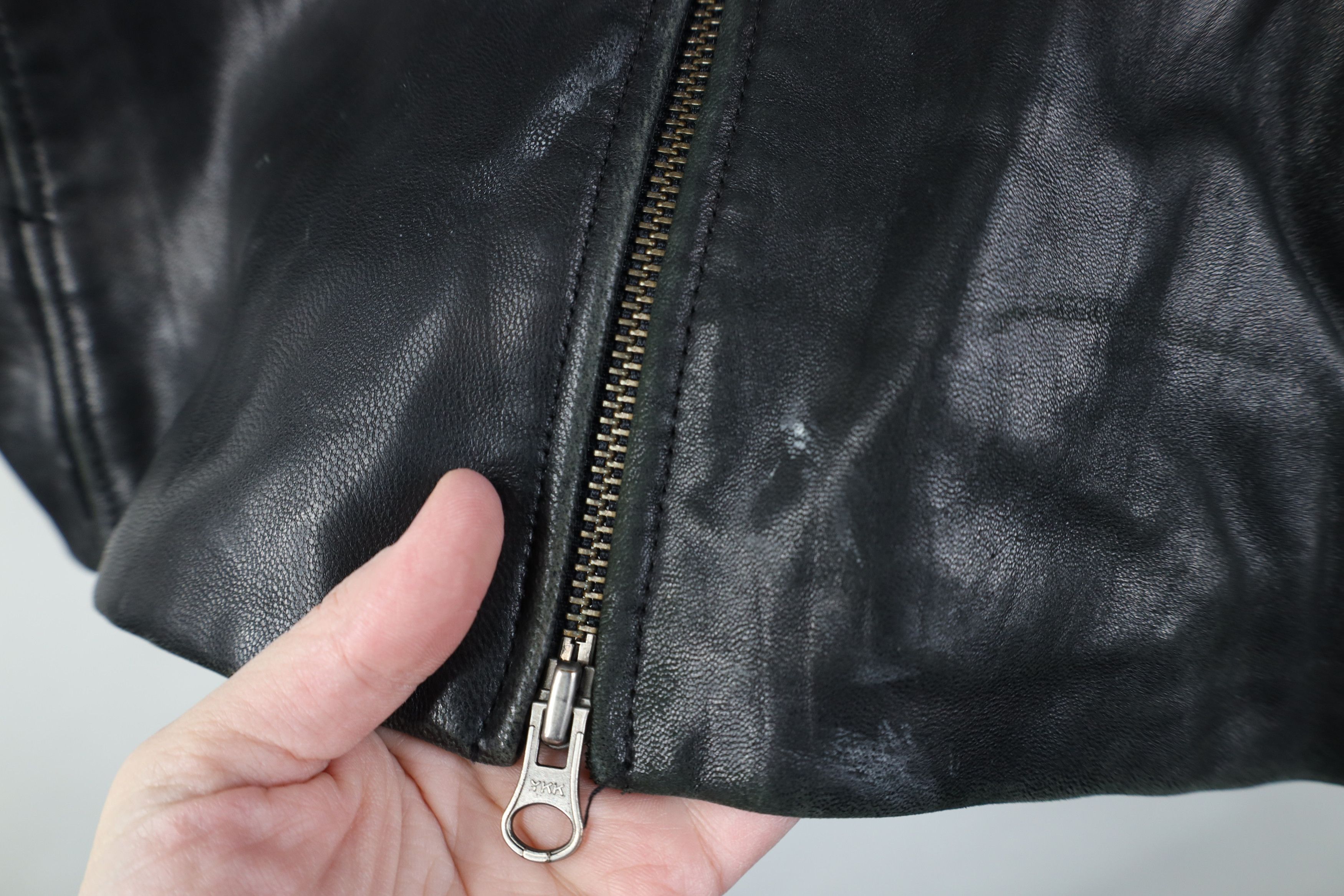 Vintage Vintage 90s Streetwear Soft Leather Collared Jacket Black Size US L / EU 52-54 / 3 - 4 Thumbnail