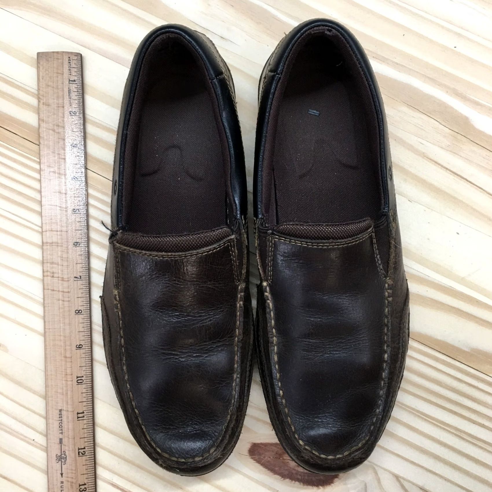 Rockport Rockport Loafer Men 10.5M Brown Balabour Round Toe Slip On Casual Leather Shoes Size US 11 / EU 44 - 6 Thumbnail