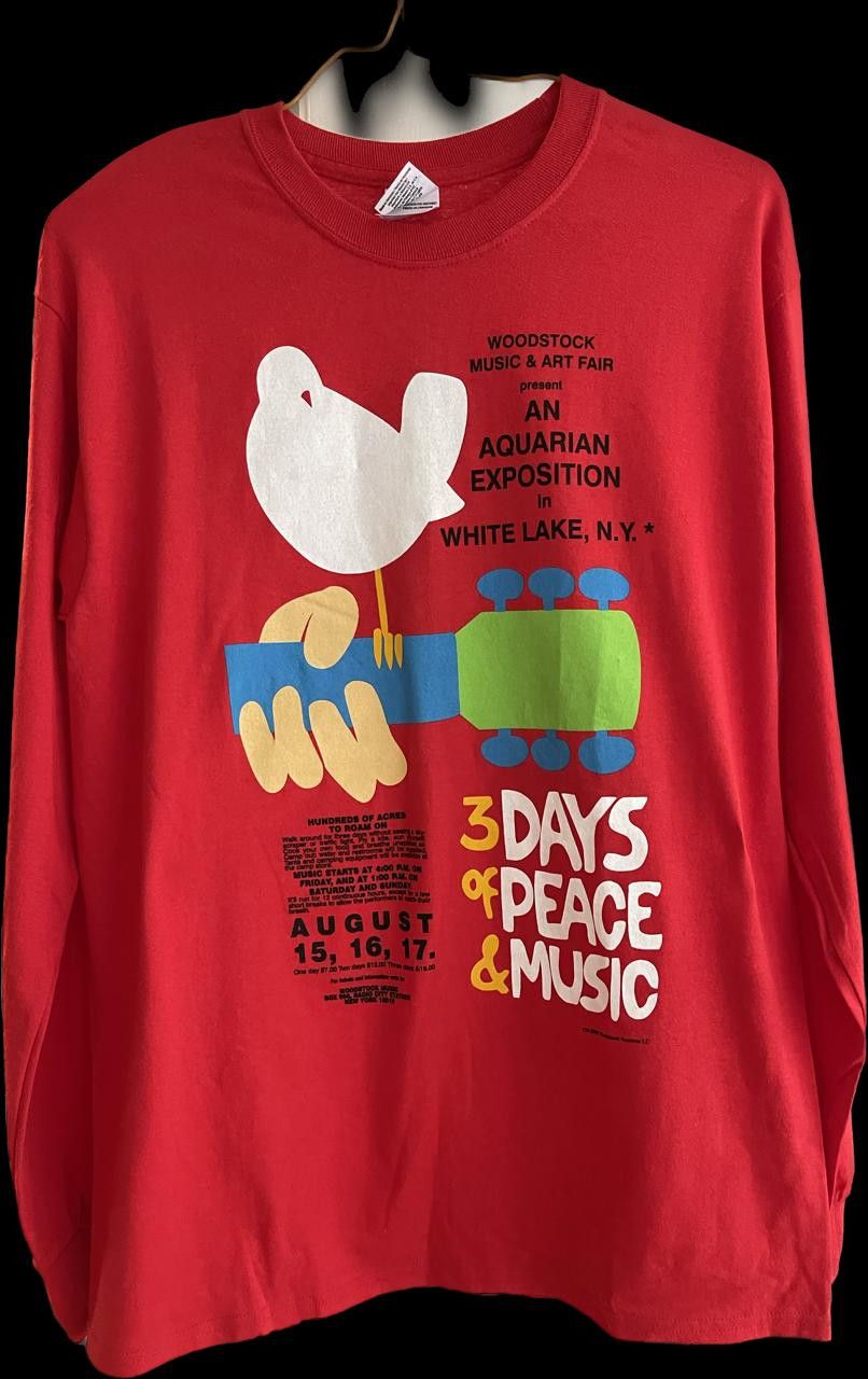 Woodstock Red Poster Long Sleeve Tshirt