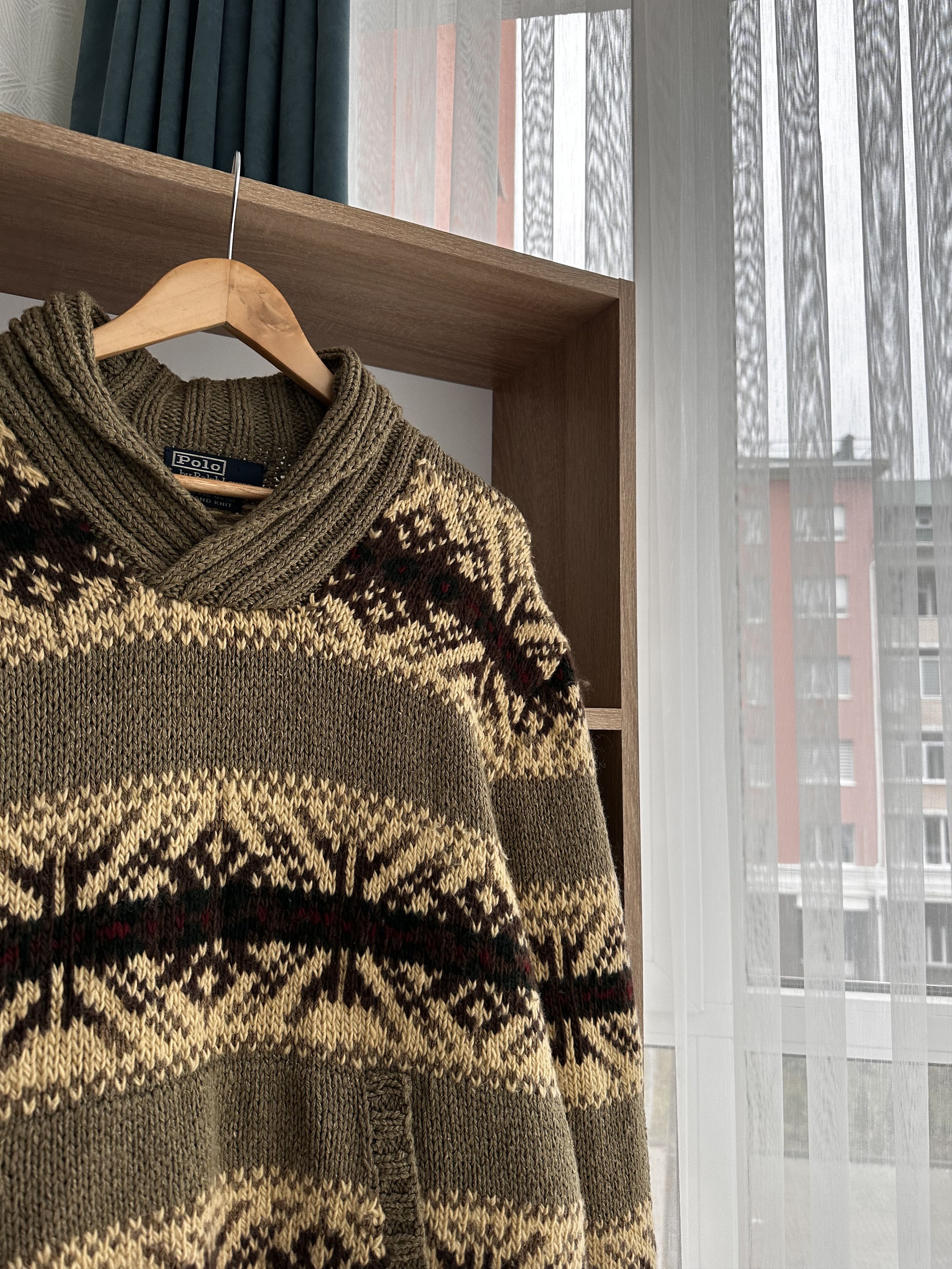 Polo Ralph Lauren Vintage Polo Ralph Lauren RRL Hand Knit Wool Pocket Sweater Size US L / EU 52-54 / 3 - 5 Thumbnail