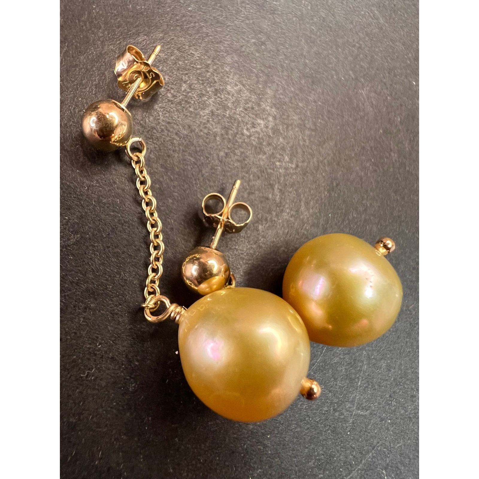Other 14k yellow gold South Seas Pearl dangle earrings Size ONE SIZE - 9 Thumbnail