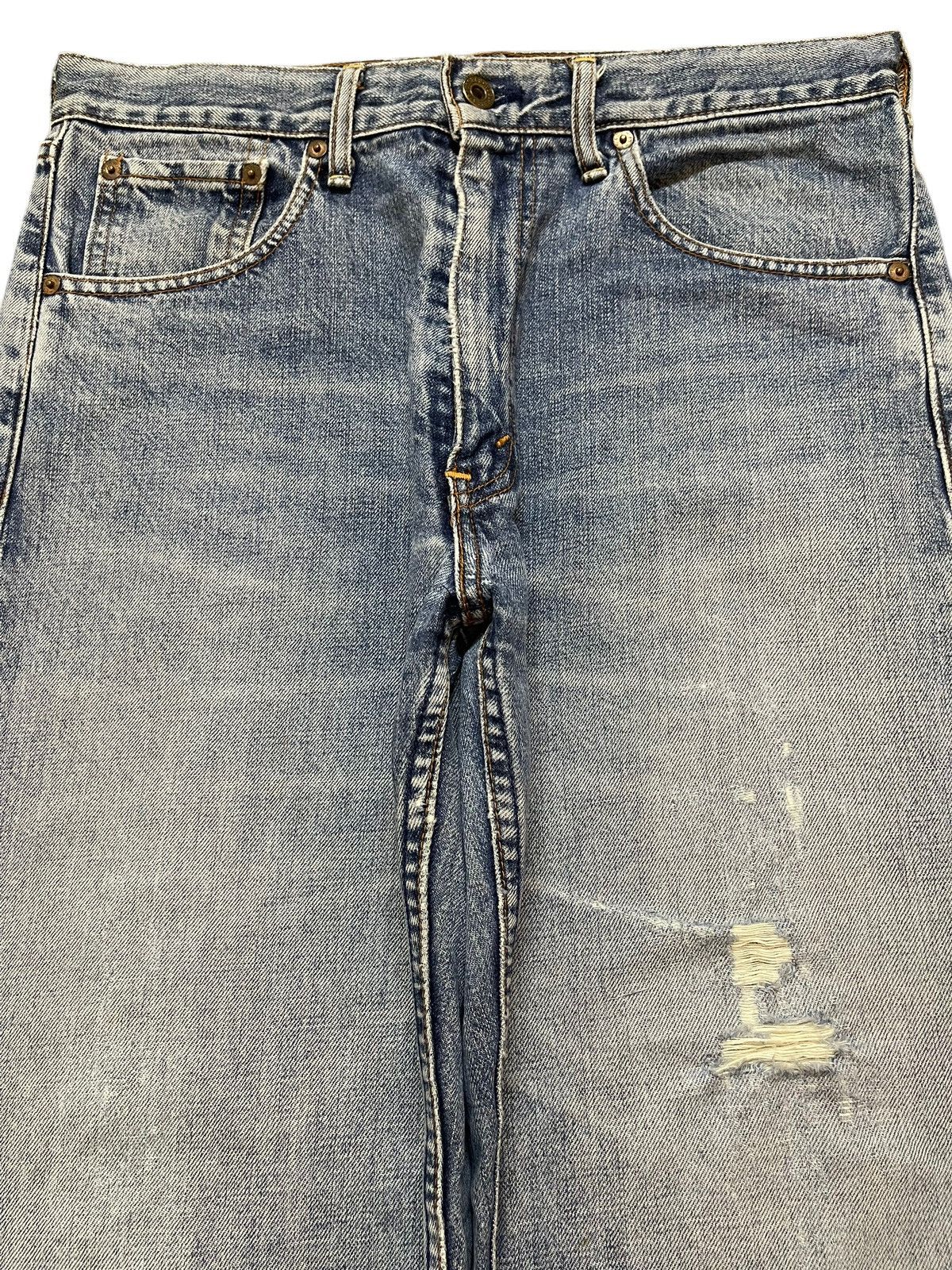 Levi's Vintage 90s Levis 503 Blue Faded Distress Style Baggy Jeans Size US 32 / EU 48 - 3 Thumbnail
