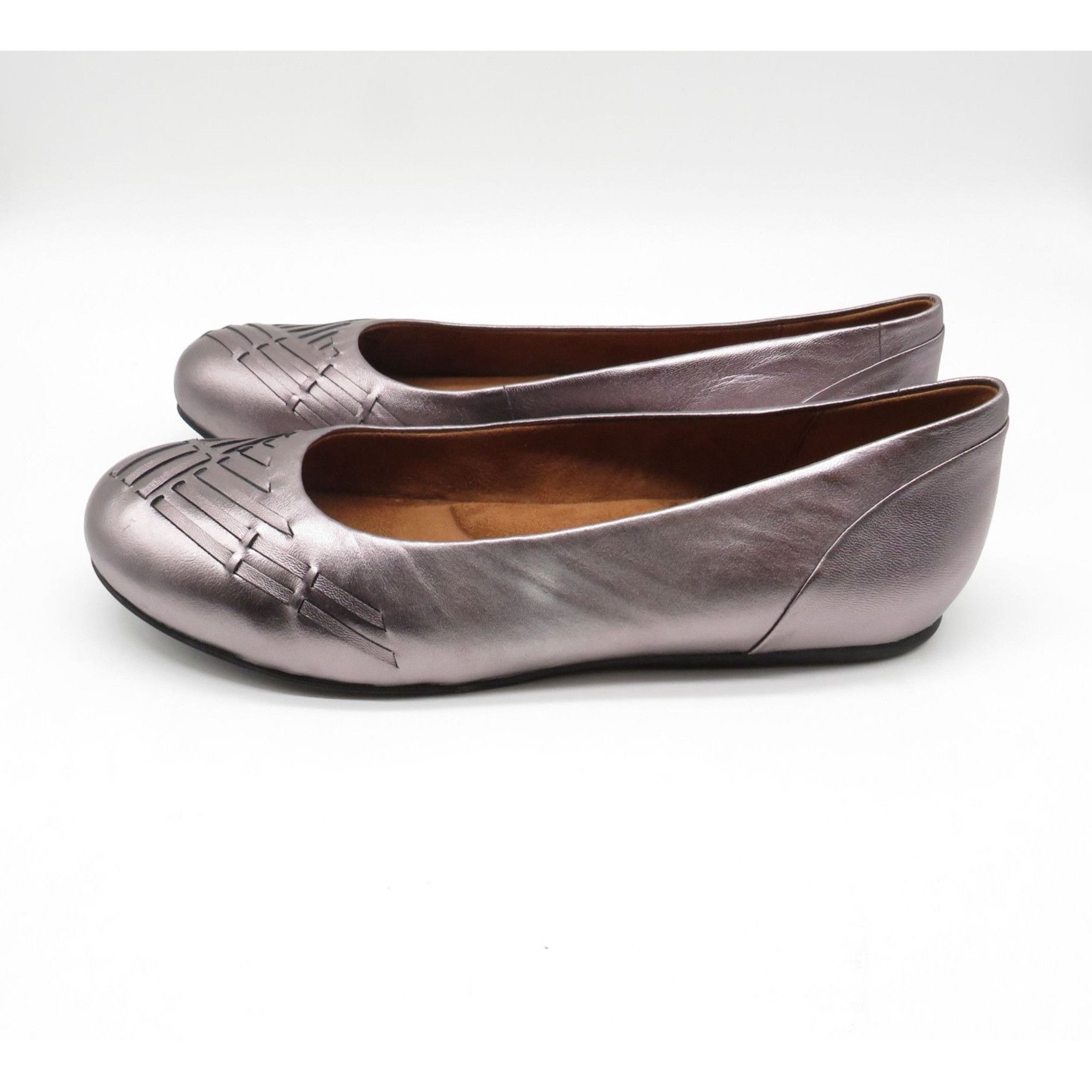 Other Softwalk Sonoma Weave Pewter Metal Flats 11M Leather Women's Size US 11 / IT 41 - 5 Thumbnail