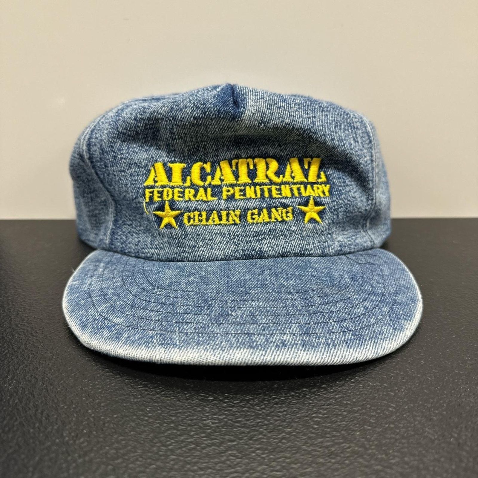 Vintage Alcatraz Chain Gang Vintage 80s Denim Trucker SnapBack Hat Size ONE SIZE - 2 Thumbnail