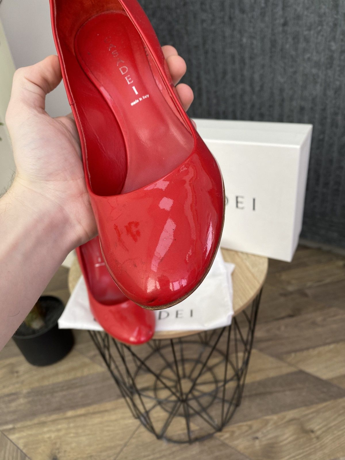 Casadei Casadei Red Patent Leather Pumps Heel Designer High Heels Size US 9 / IT 39 - 10 Thumbnail