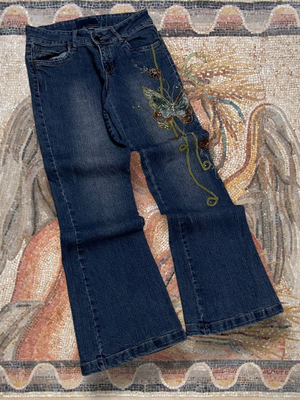 Japanese Brand Vintage 1990s Japan Designer Art Floral Flared VintageStyle Size US 30 / EU 46 - 2 Thumbnail