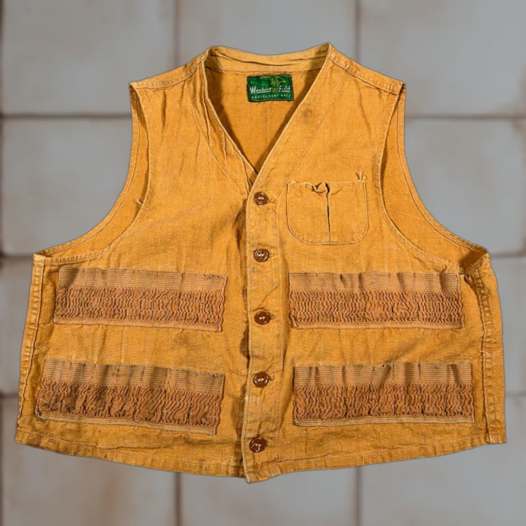 Vintage VINTAGE Montgomery Ward Hunting Vest Adult M Brown Duck Canvas Heritage 50s Mens Vest Hunting 50s USA Size US M / EU 48-50 / 2 - 1 Thumbnail