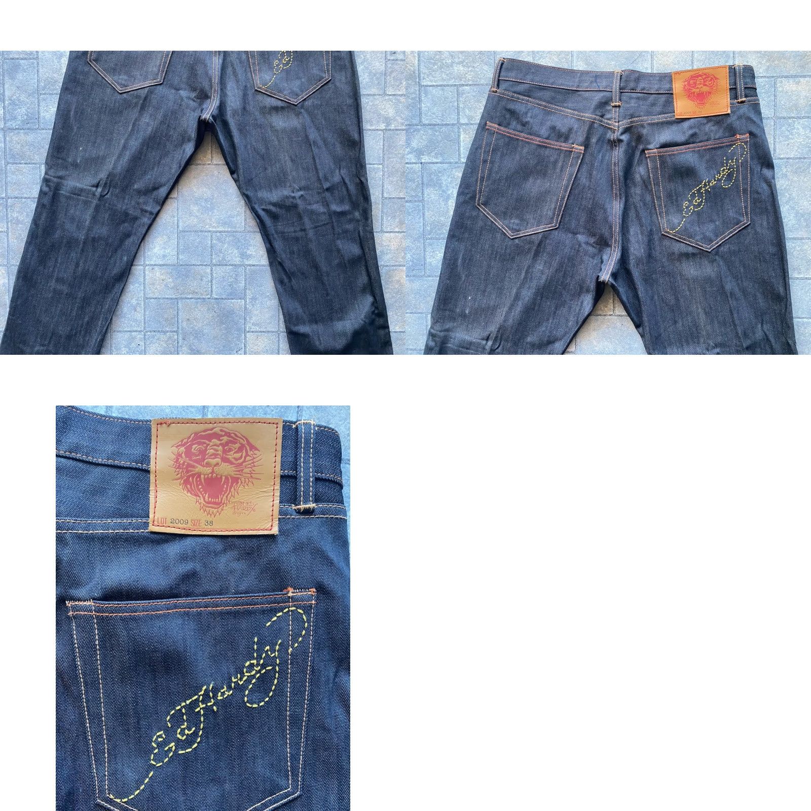 Ed Hardy Ed Hardy Jeans Mens 38x34 Regular 2009 Blue Cotton Spandex Button Closure Straight Jeans Pants Size US 38 / EU 54 - 9 Thumbnail