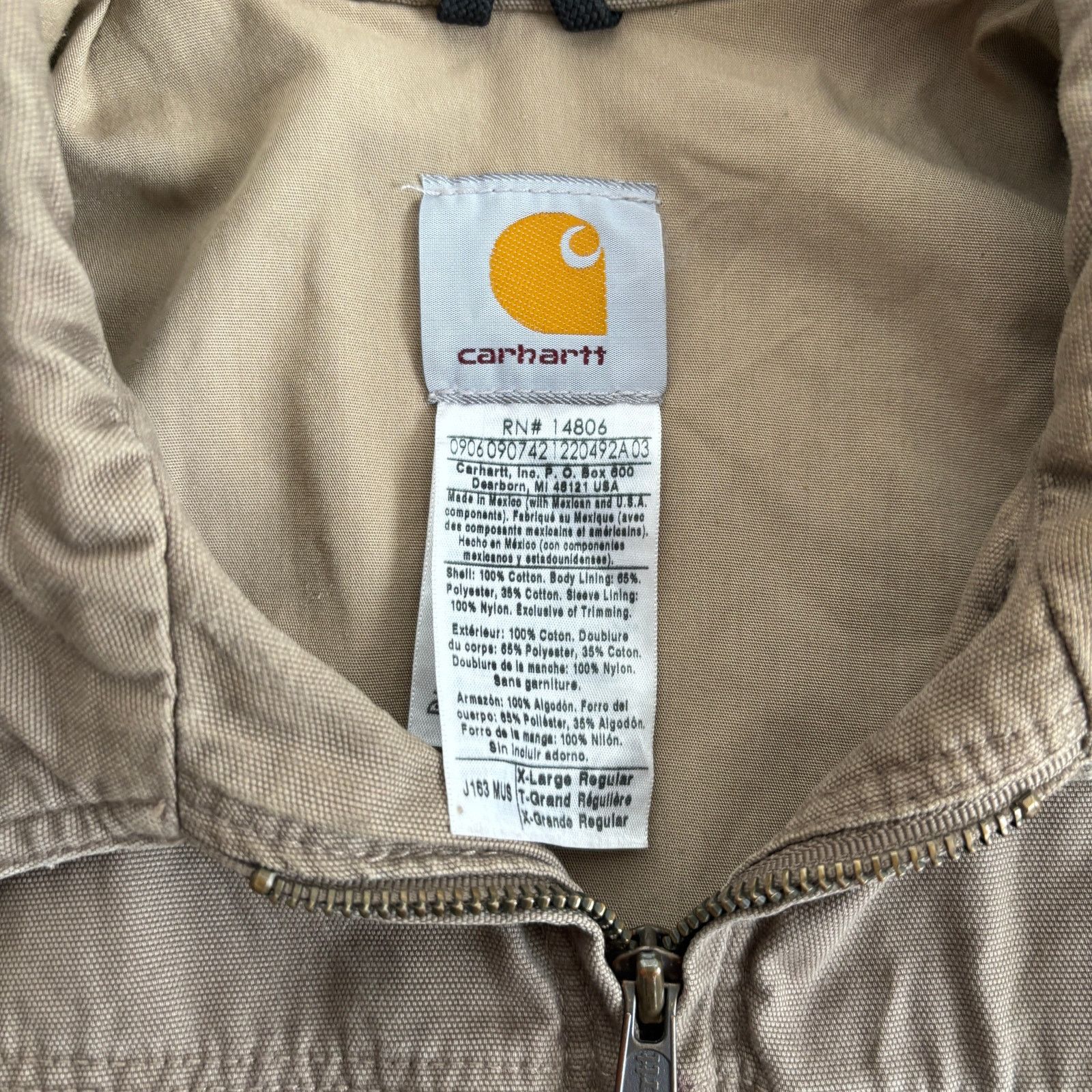 Carhartt × Vintage Vintage 2000s tan cotton Carhartt zip up work jacket size xl Size US XL / EU 56 / 4 - 3 Thumbnail