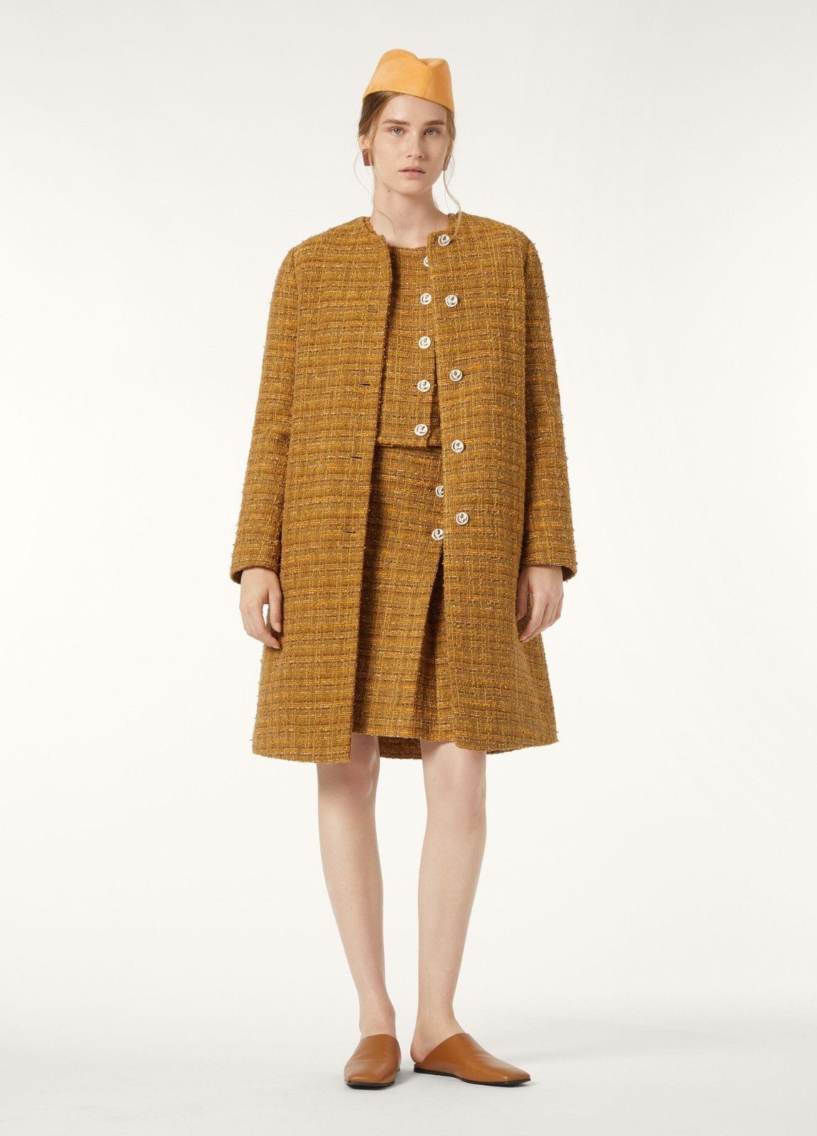 Loro Piana o1srvl11e0526 FAP0394 Oxton Tweed Coat in Mustard Yellow Size L / US 10 / IT 46 - 3 Thumbnail
