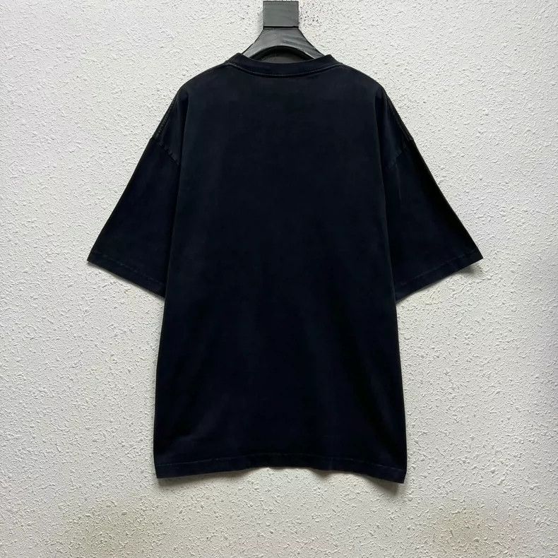 Balenciaga Balenciaga Black BB Embroidered Slogan Logo Short Sleeve Size US M / EU 48-50 / 2 - 2 Thumbnail