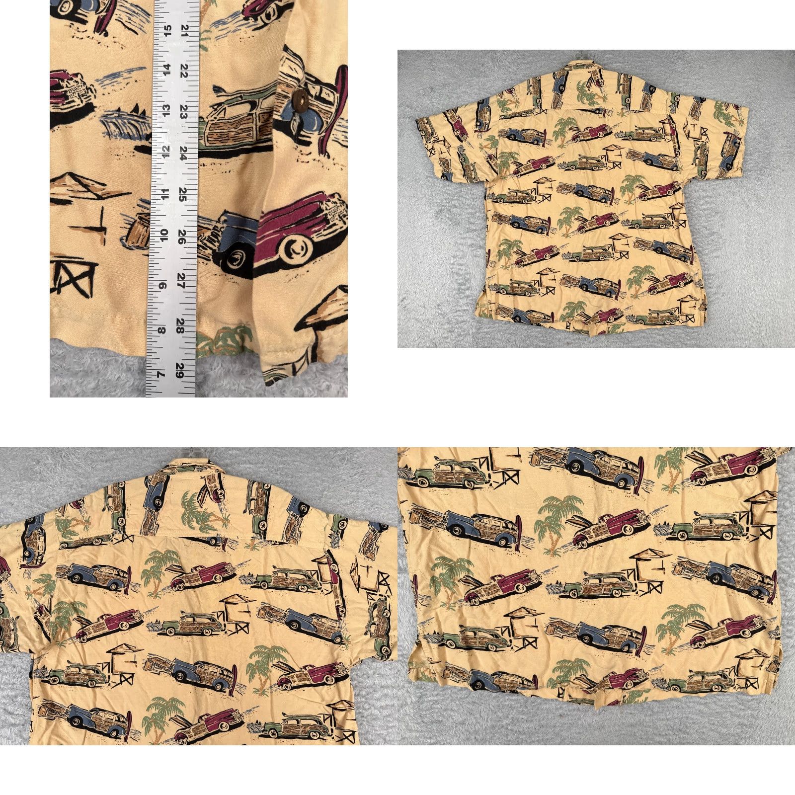 Vintage VINTAGE Beck Sport Shirt Men Yellow 2XL Floral Cars Hawaiian Short Sleeve Button-Up Size US XXL / EU 58 / 5 - 9 Thumbnail