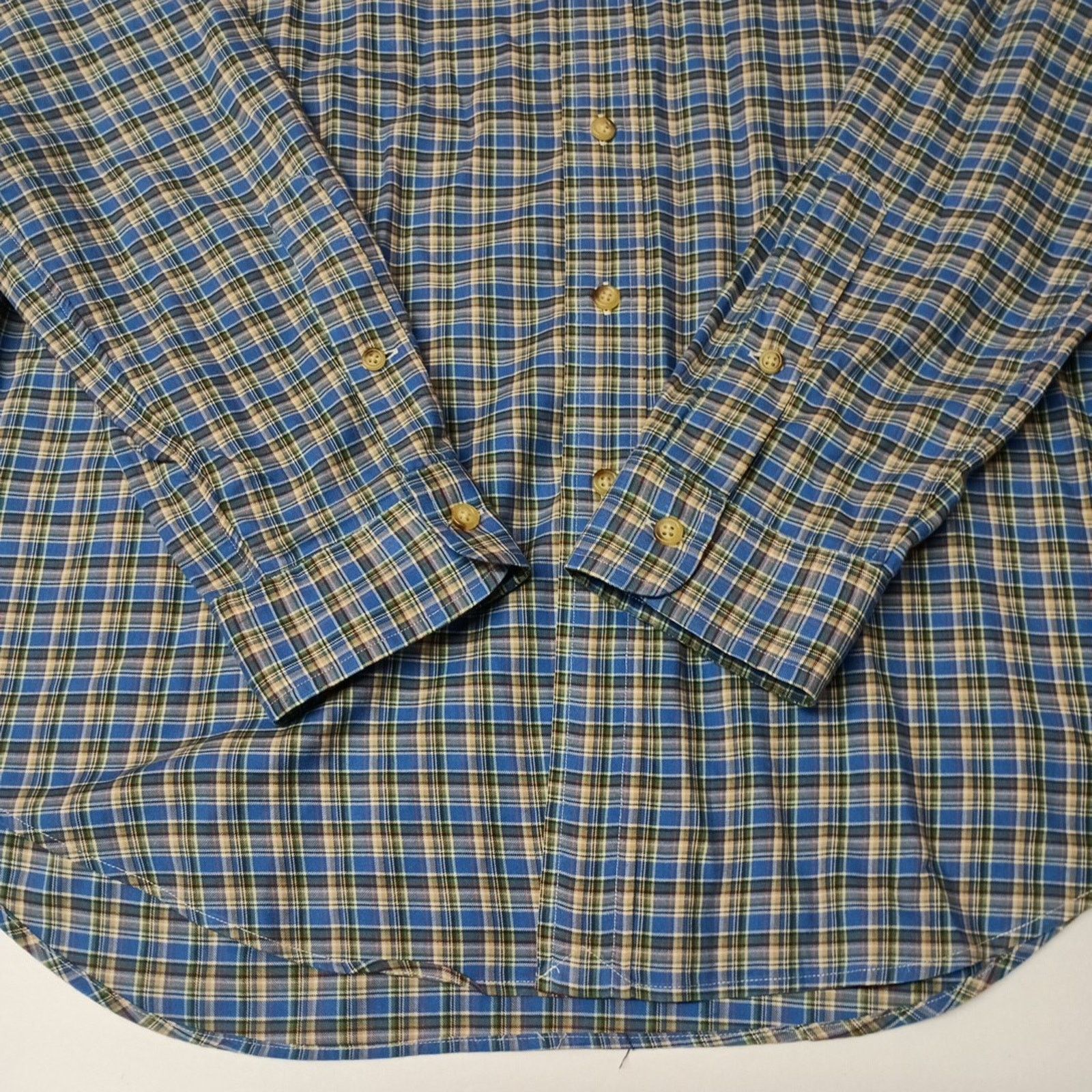 Ralph Lauren Ralph Lauren Button Down Shirt Men's L Large Blue Tan Plaid Size US L / EU 52-54 / 3 - 2 Thumbnail
