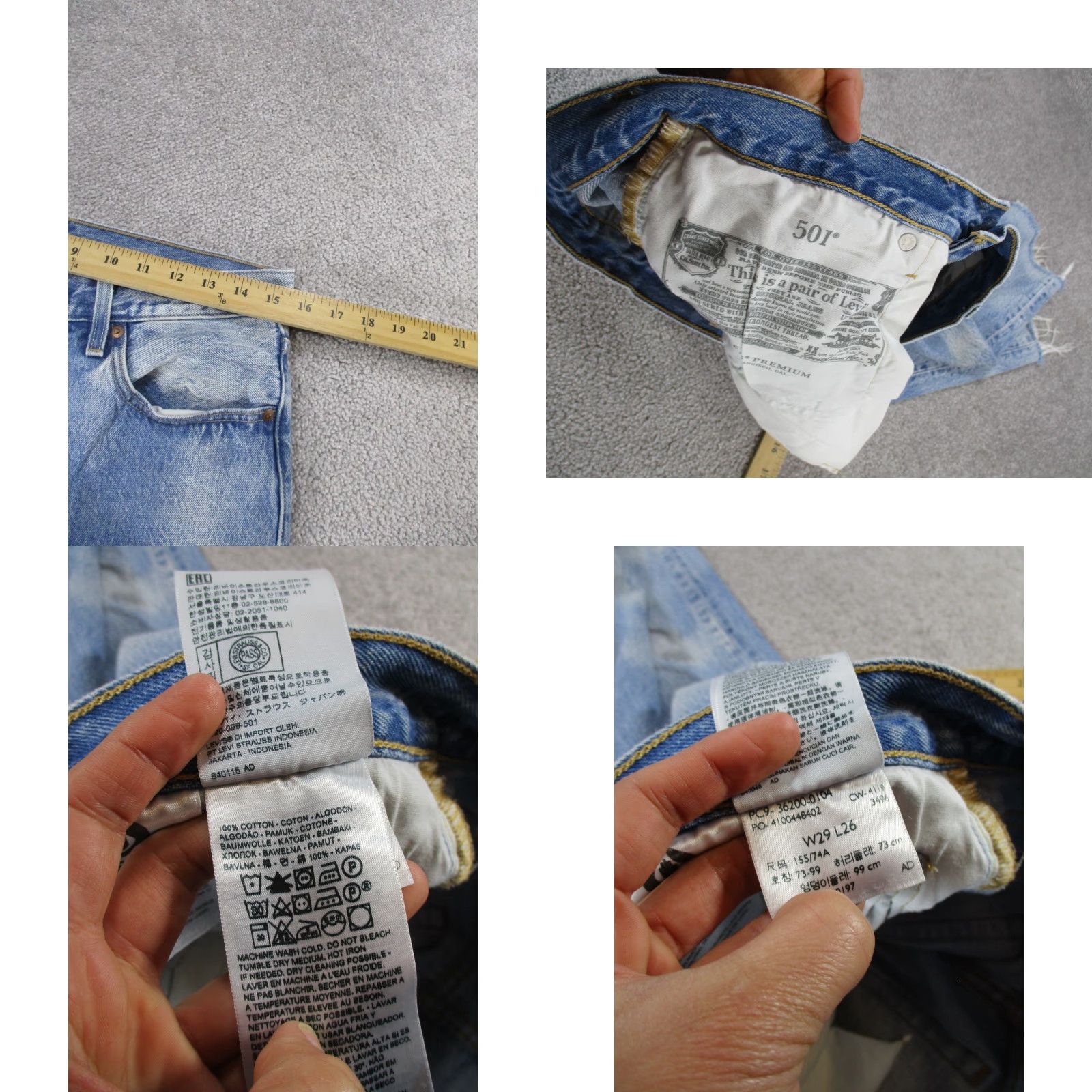 Levi's Levi's 501 Jeans Womens 29 Light Blue Denim Button Fly High Rise Straight Pants Shirt? Size 29" - 8 Thumbnail