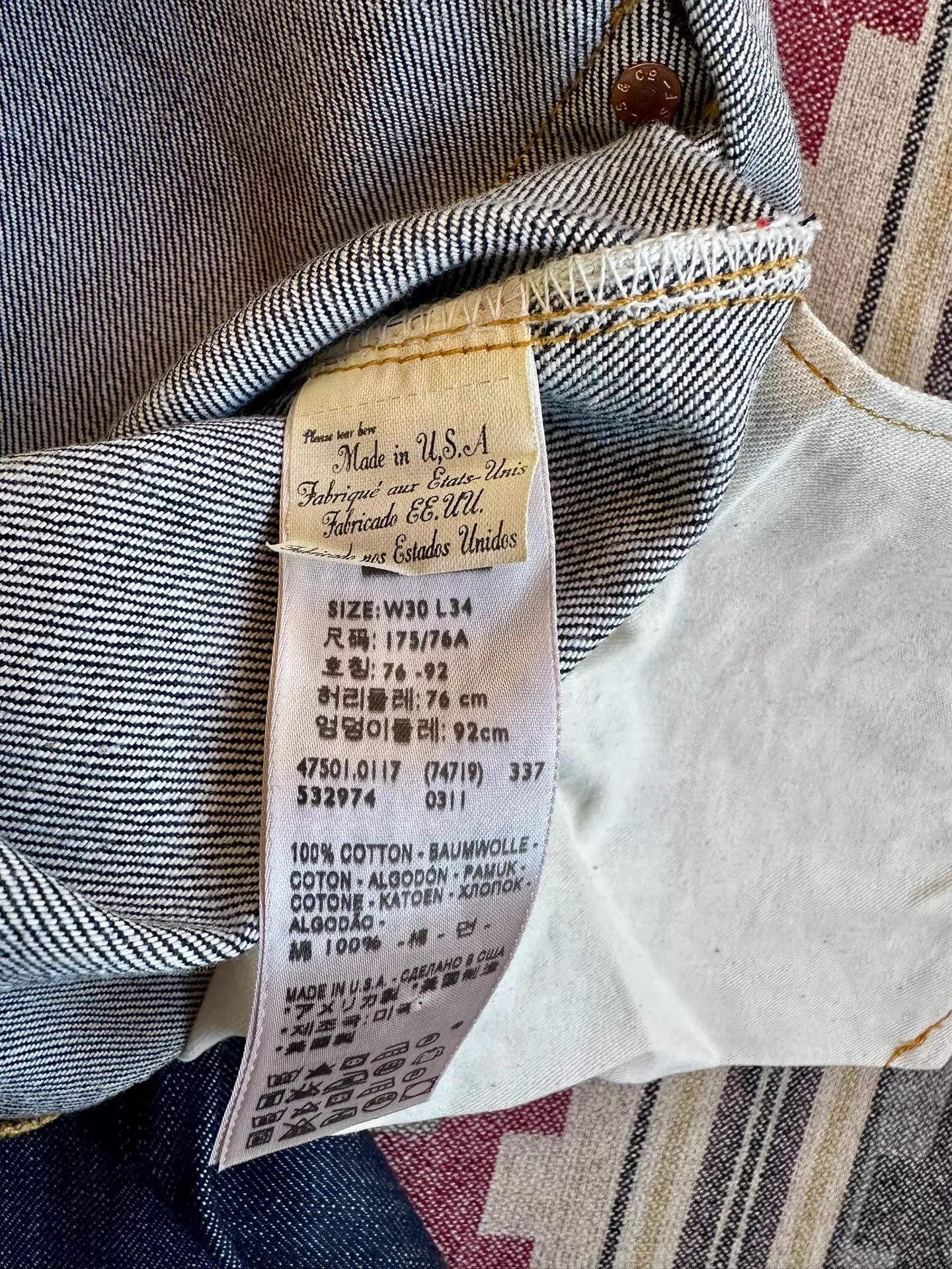 Levi's Levi’s LVC 1947 501XX R USA Raw Selvage White Oak 30x34 Size US 30 / EU 46 - 7 Thumbnail