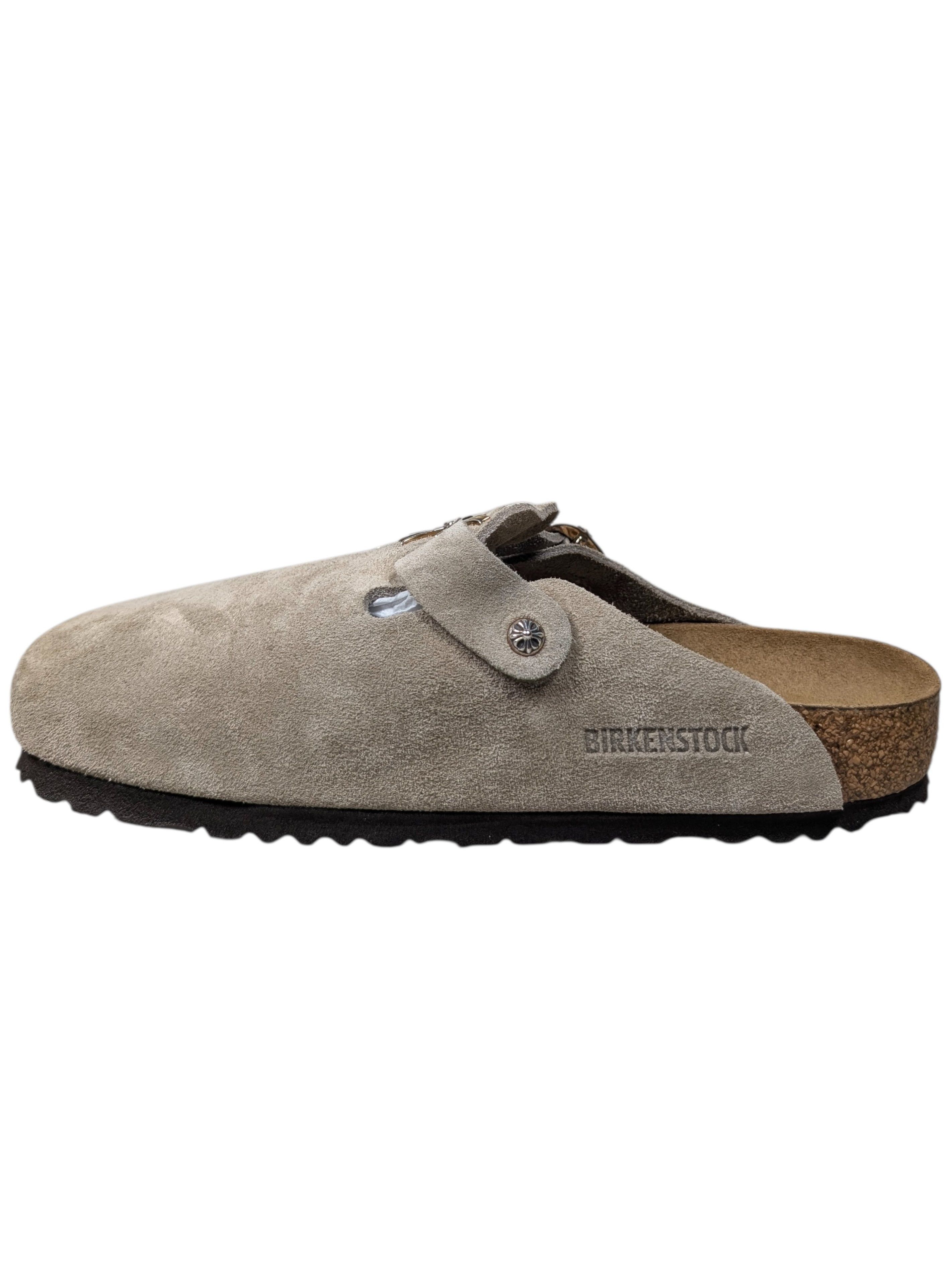 Chrome Hearts Cross Embellished Birkenstock Boston Suede Sandals Size US 7 / EU 40 - 6 Thumbnail