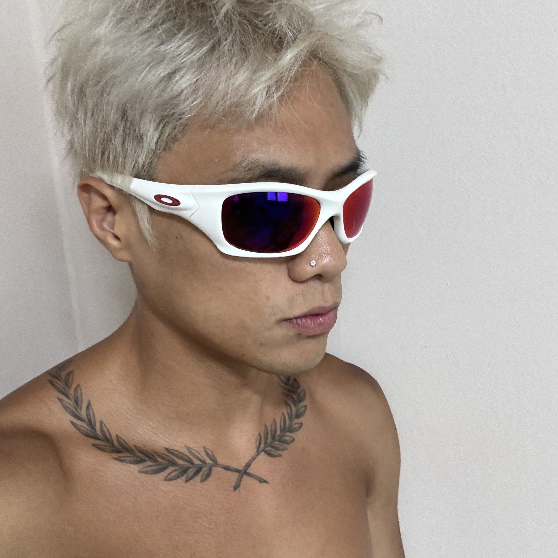 Oakley OAKLEY Pit Bull Matte White / OO Red Iridium Sunglasses Size ONE SIZE - 2 Thumbnail