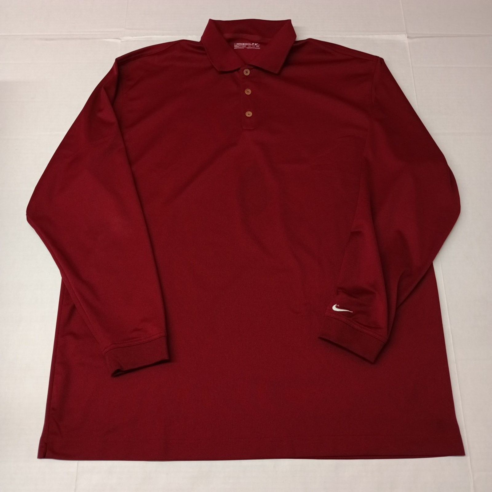 Nike Nike Golf Polo Shirt Men's 2XL XXL Red Fit Dry Long Sleeve Size US XXL / EU 58 / 5 - 1 Thumbnail