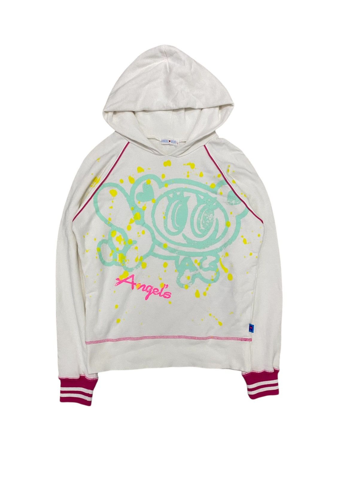 Angel Blue 🔥1990s iconic pop logo contra stitch hoodie Size S / US 4 / IT 40 - 1 Thumbnail