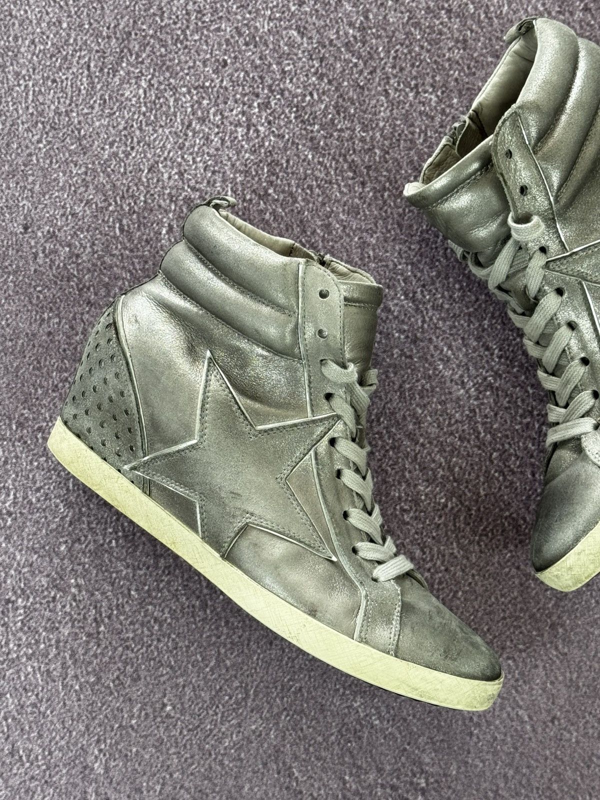 Vintage Y2K Aesthetic Glamour Star Logo High Top Sneakers Size US 6 / IT 36 - 2 Thumbnail