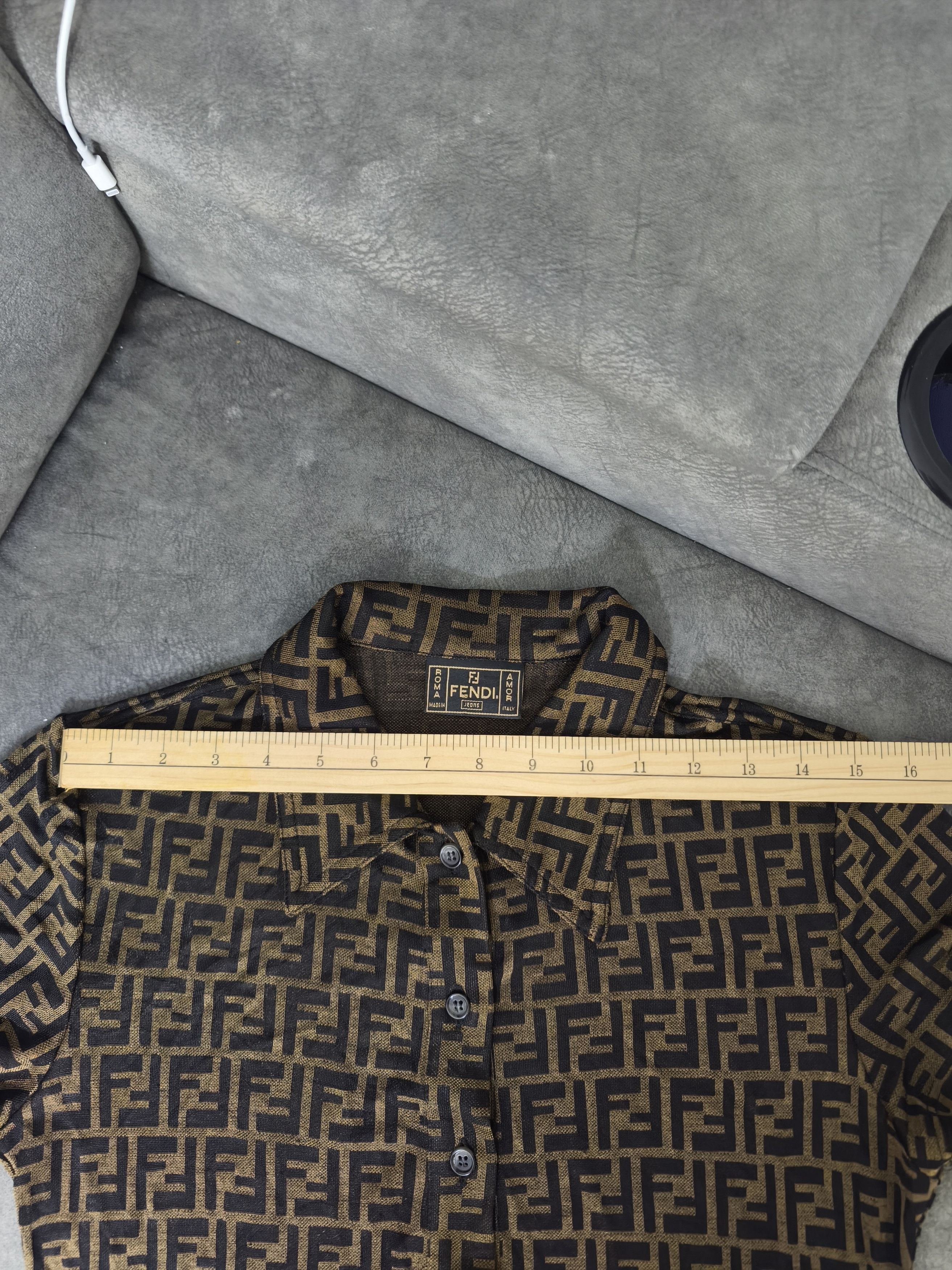 Fendi Archive Fendi Zucca Pattern Collared Dress 90s Era Size M / US 6-8 / IT 42-44 - 7 Thumbnail