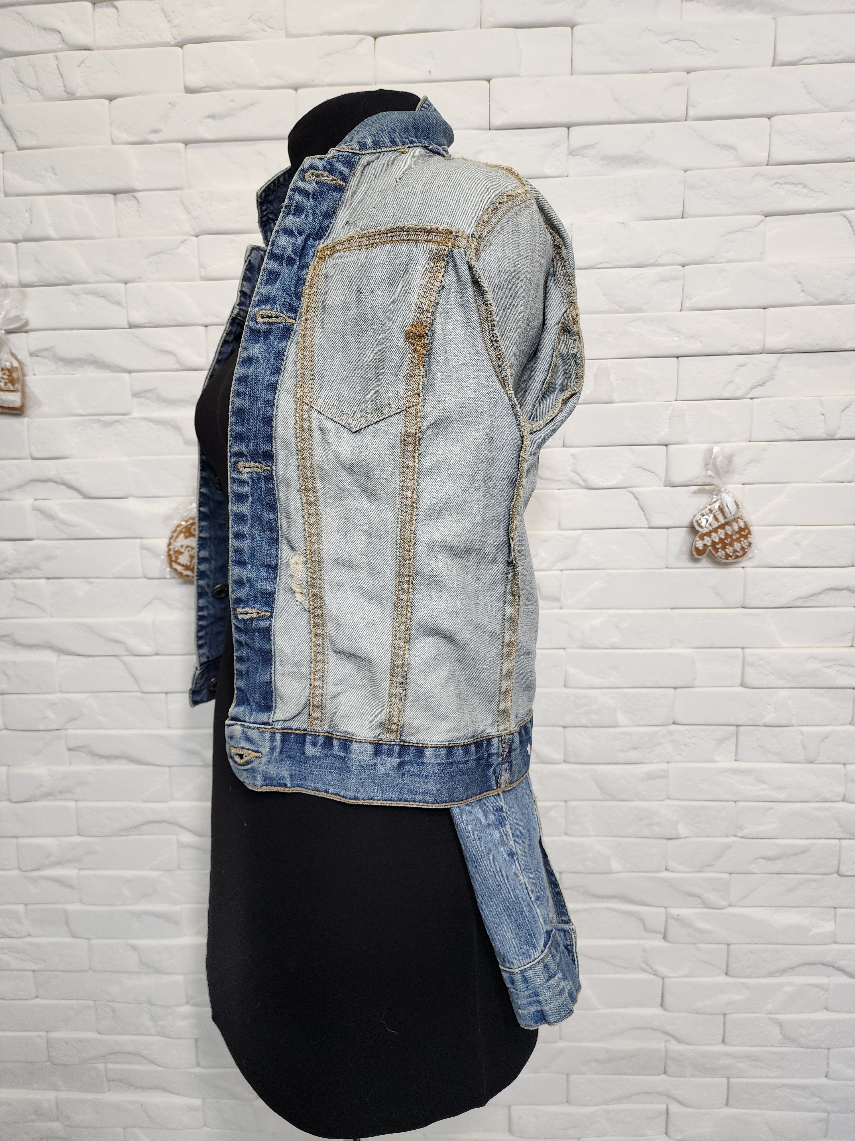 Other Blue Denim Jacket: Women's Cotton Jacket with Embroidery. Size S / US 4 / IT 40 - 9 Thumbnail