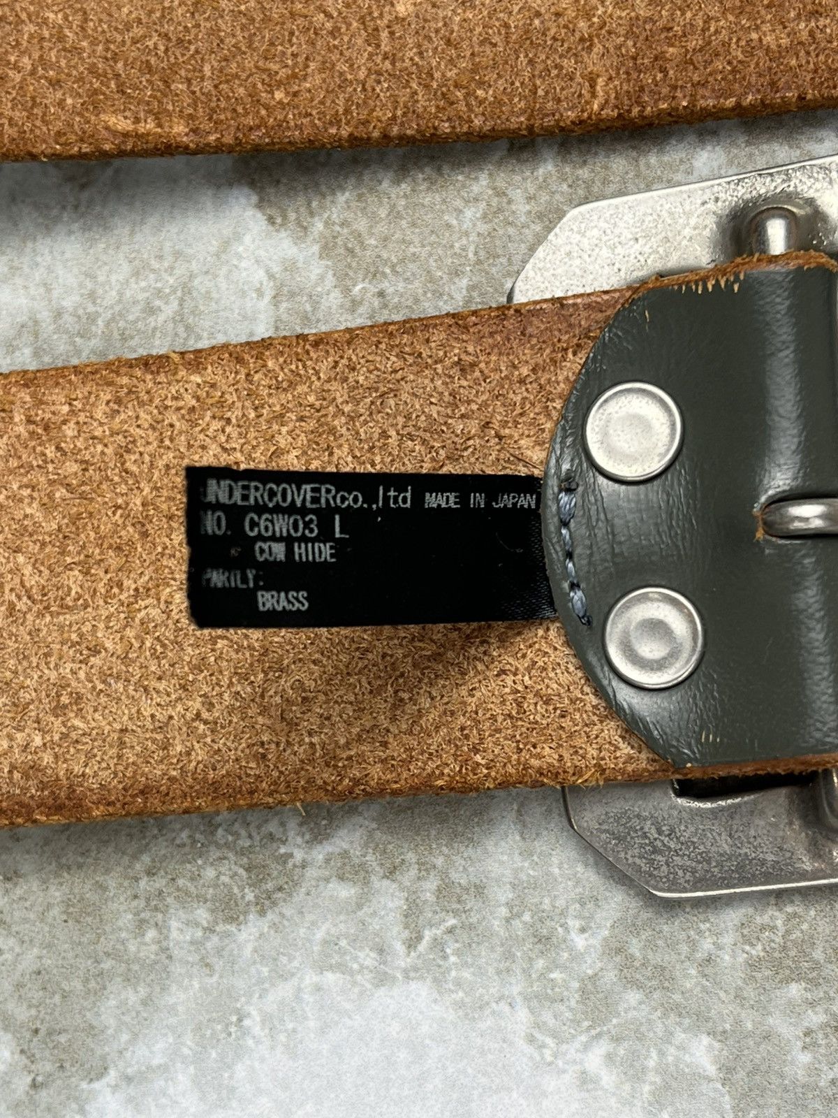 Undercover Undercover Archive Rectangle Studded Leather Belt Gray Size ONE SIZE - 7 Thumbnail