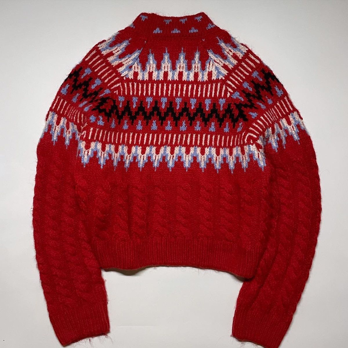 Zara Zara cable knit jacquard fair sale sweater red Size S / US 4 / IT 40 - 5 Thumbnail