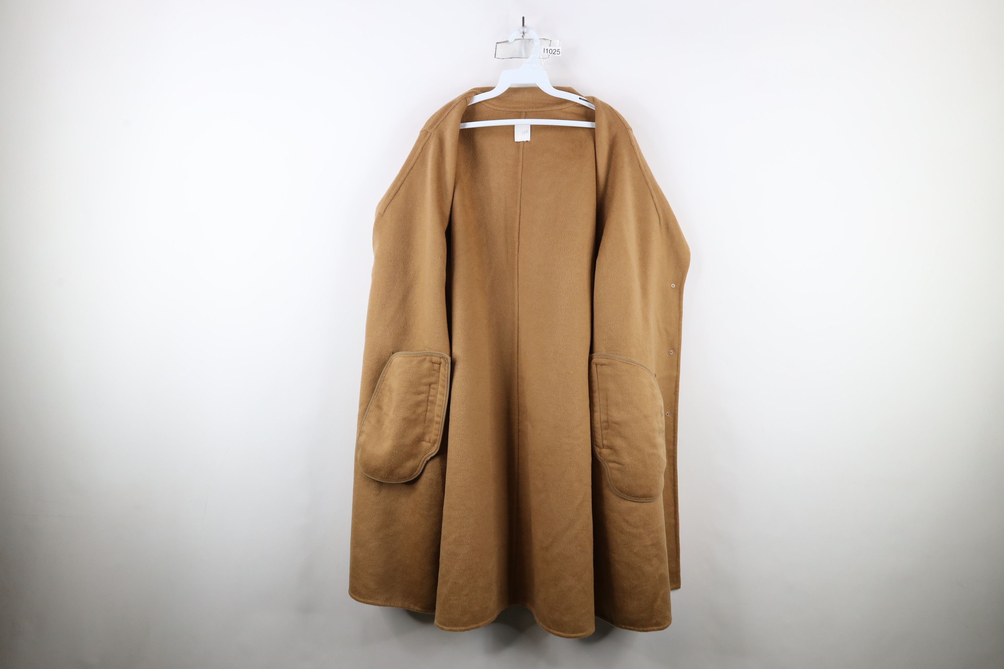 Vintage J Jill Distressed Wool Blend Button Overcoat Jacket Brown Size XXL / US 16-18 / IT 52-54 - 9 Thumbnail