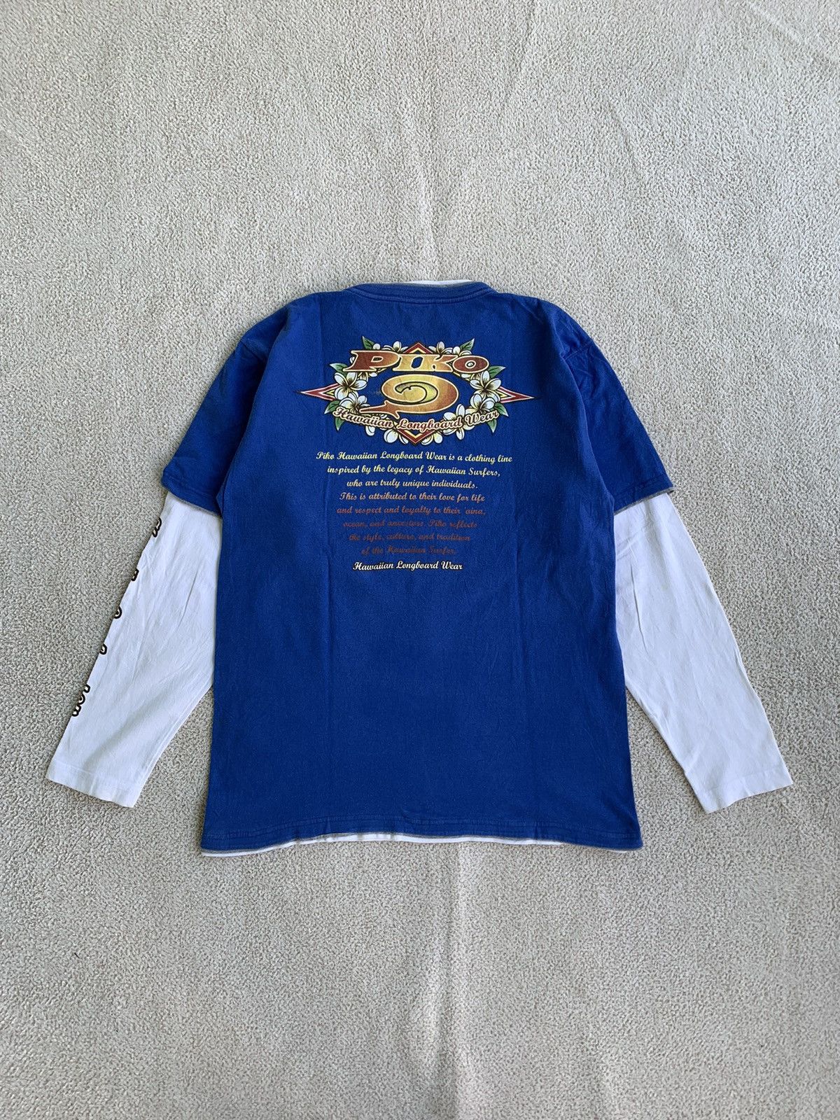 Beauty Beast × If Six Was Nine × Japanese Brand Piko Hawaiian Poem Double Layer y2k Longsleeve Size US M / EU 48-50 / 2 - 2 Thumbnail