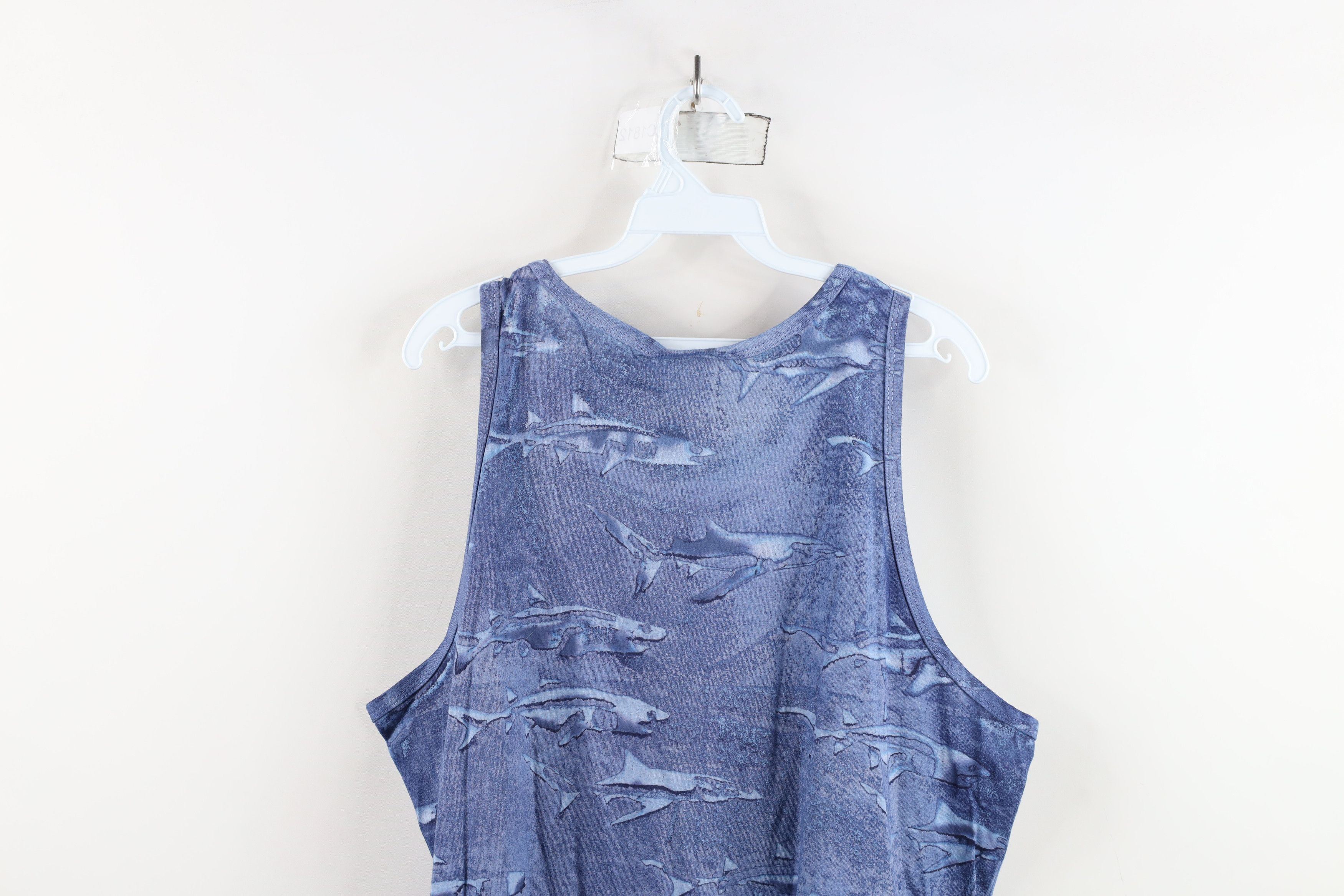 Vintage Vintage 90s Streetwear Shark All Over Print Tank Top T-Shirt Size US XL / EU 56 / 4 - 8 Thumbnail