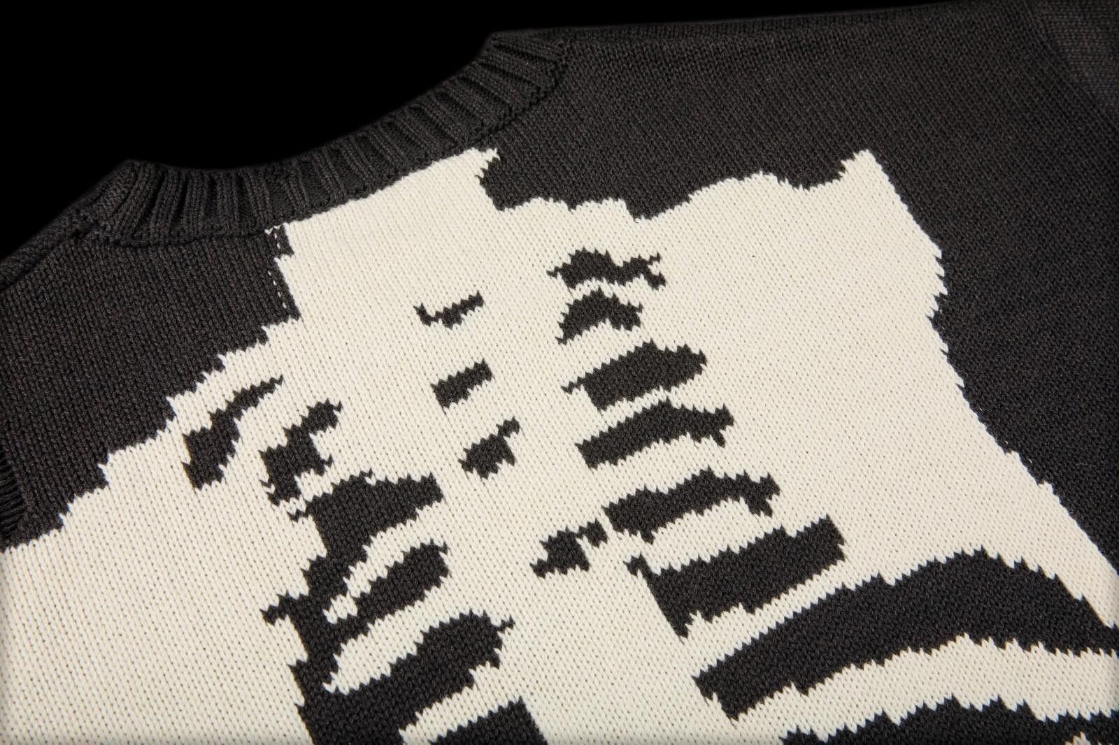 Kapital Kapital 5G Cotton Knit Bone Crew Sweater Black Size 3 Size US L / EU 52-54 / 3 - 4 Thumbnail