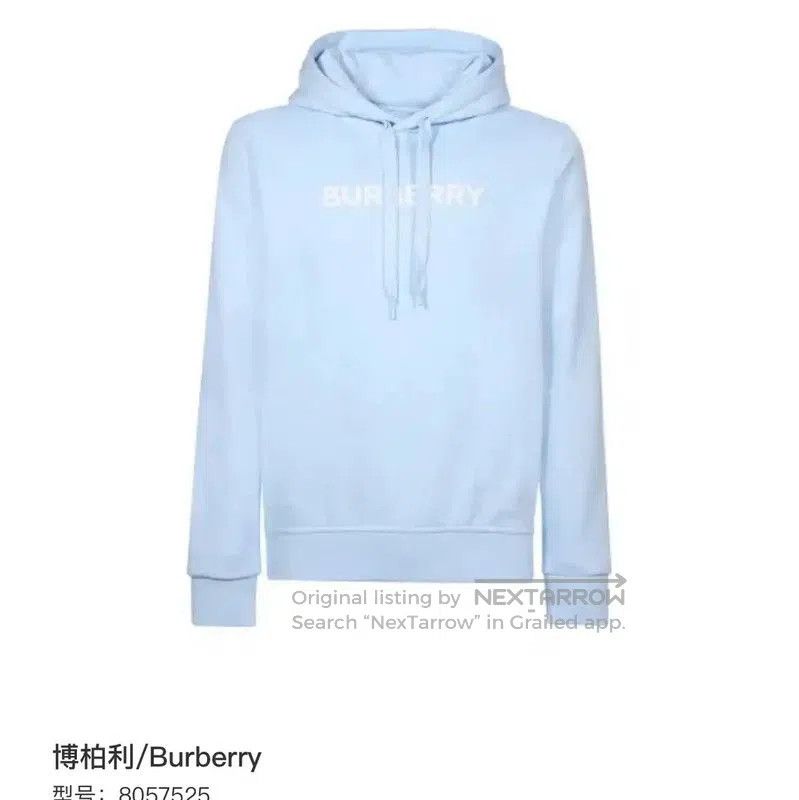 Burberry Burberry Light Blue Cotton Women's Hoodie. Size XS / US 0-2 / IT 36-38 - 6 Thumbnail