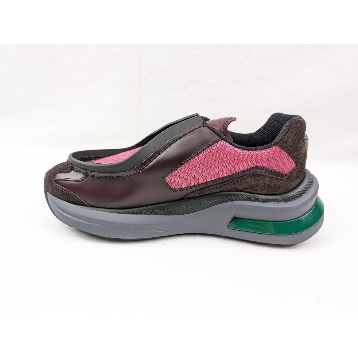 Prada o1rshd1 Brushed Leather Sneakers Bike Fabric Suede Size US 10 / EU 43 - 7 Thumbnail