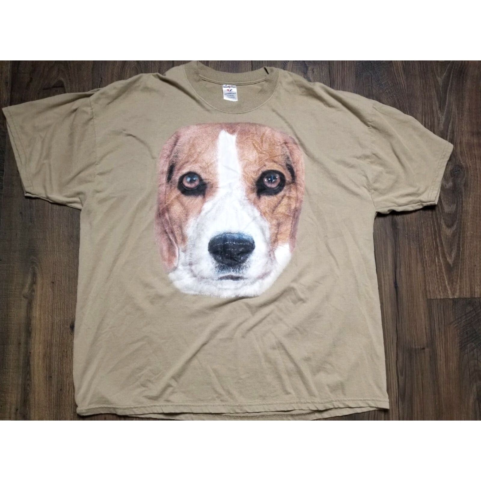 Jerzees VINTAGE Jerzees Beagle Dog Face T-Shirt 3XL Mens Beige 3D Graphic Tee Short Sleeve Crew Neck Animals Dog Shirt Regular Size US XXL / EU 58 / 5 - 2 Thumbnail
